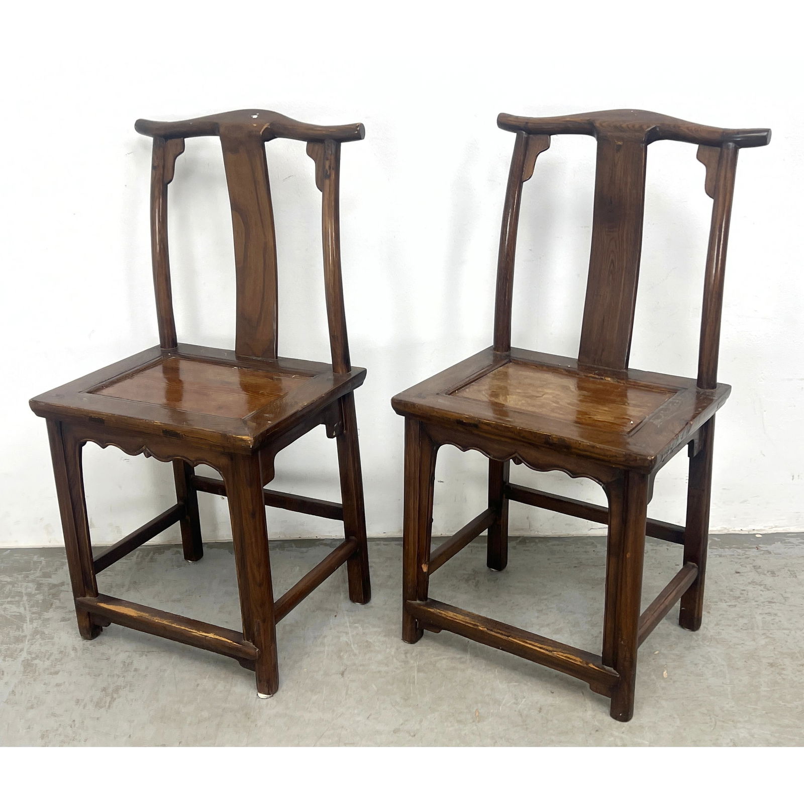 Chinese 'Official's Hat' Chairs, Elm, mortise and tenon joinery (1 of 9)
