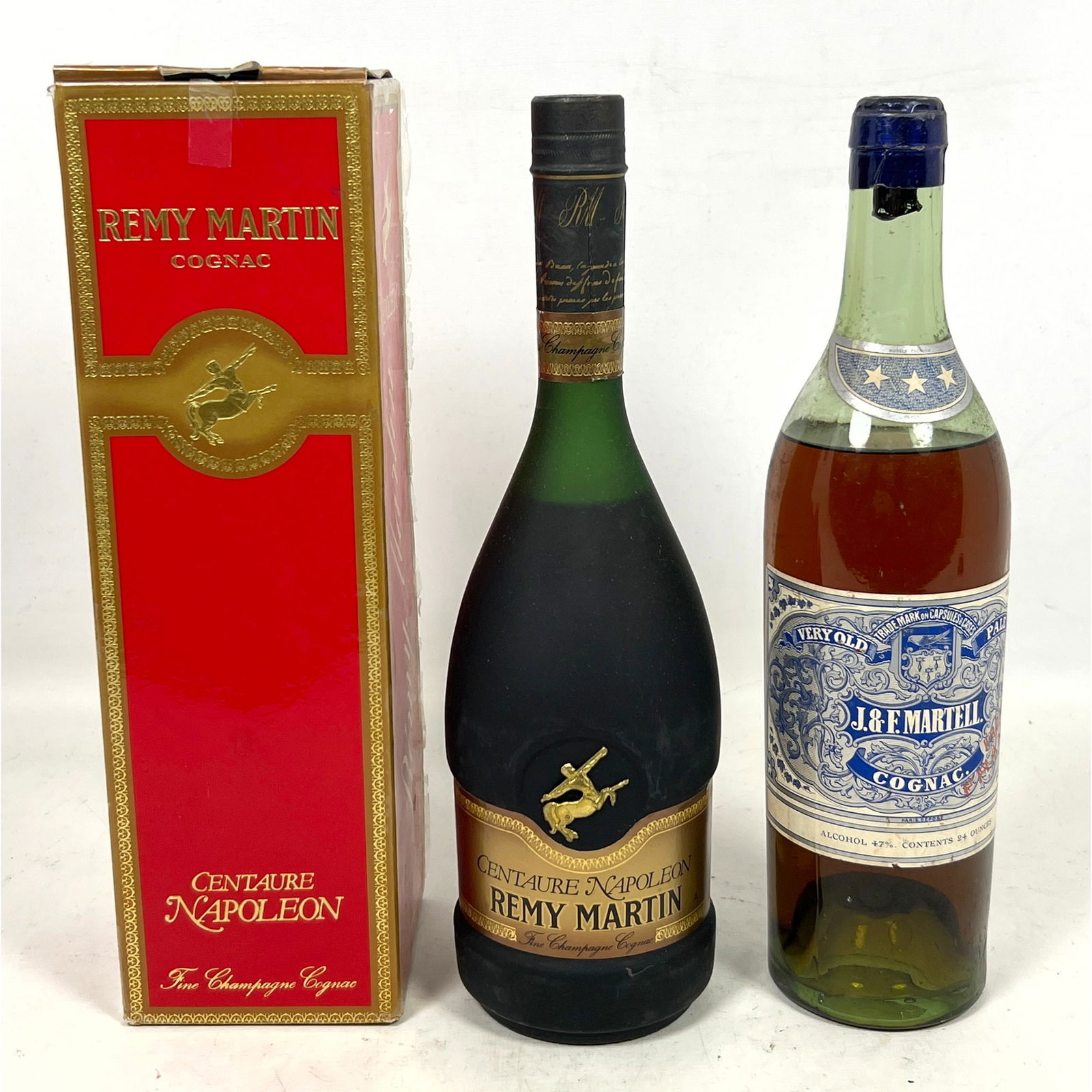 2 Bottle Cognac. Remy Martin and J. F. Martell (1 of 12)