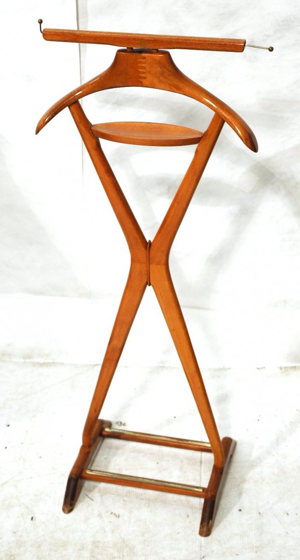 Italian style Wood Man's Valet. Marked ITALY: Italian style Wood Man's Valet. Marked ITALY-- Dimensions: H: 41.25 inches: W: 17.5 inches: D: 14 inches ---