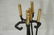 Modernist Set Black Iron & Brass Fireplace Tools. - 3