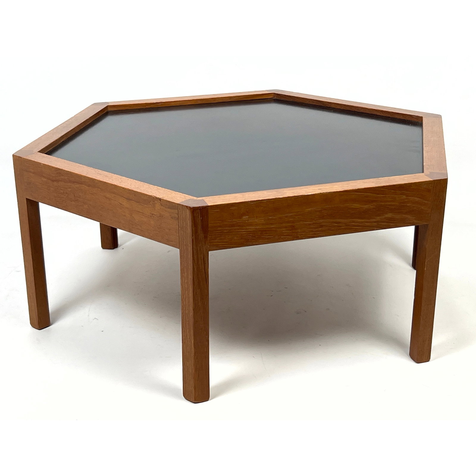 Danish Modern Hans Andersen Teak and Laminate very Low Occasional Stand. branded made in Denmark.: Danish Modern Hans Andersen Teak and Laminate very Low Occasional Stand. branded made in Denmark. Dimensions: Height: 7.75 inches, Width: 16.75 inches, Depth: 16.75 inches. --- US Packing and Shipping