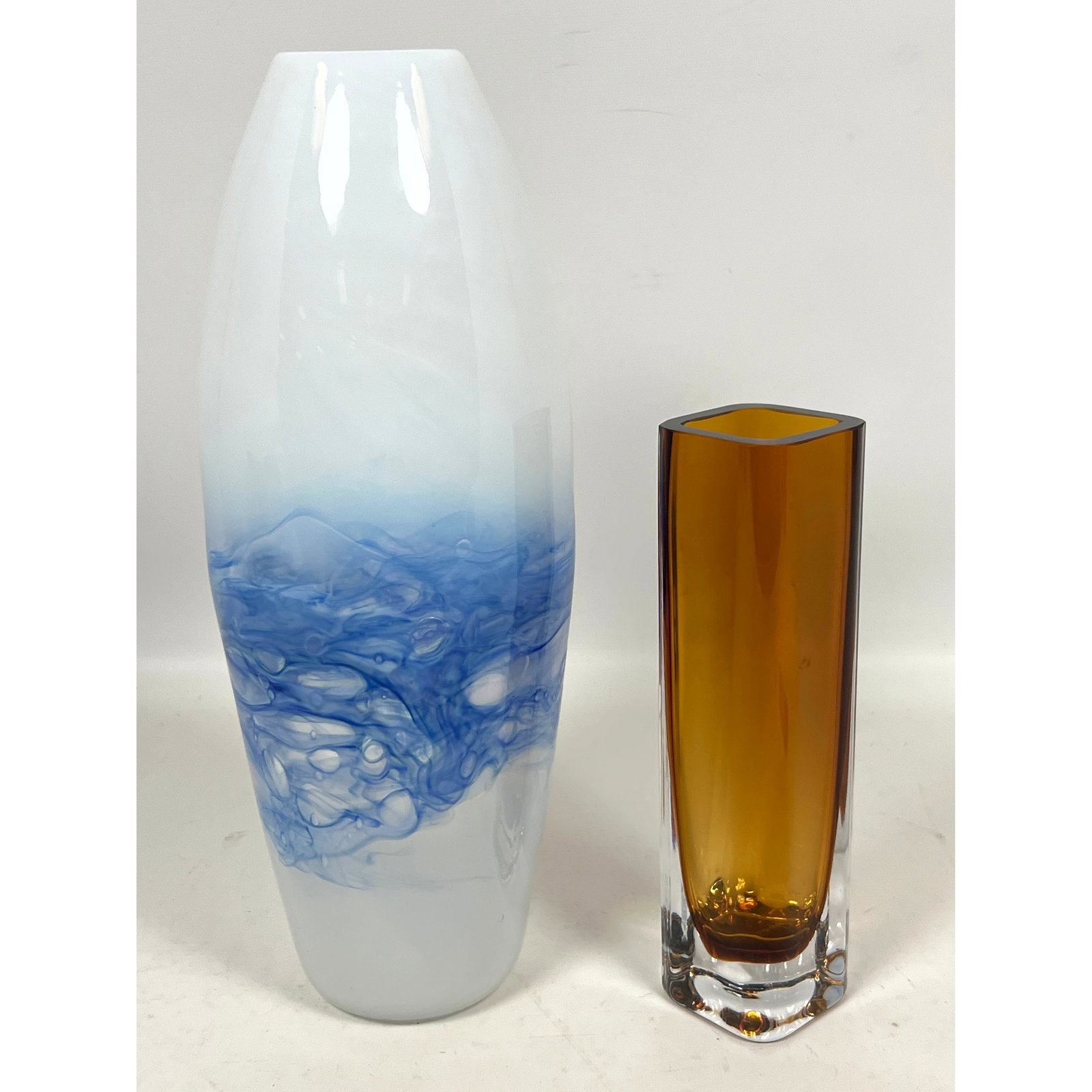 2pcs Art Glass Vases. Cased glass etc. Tallest Signed and Dated July 2002. (1 of 14)