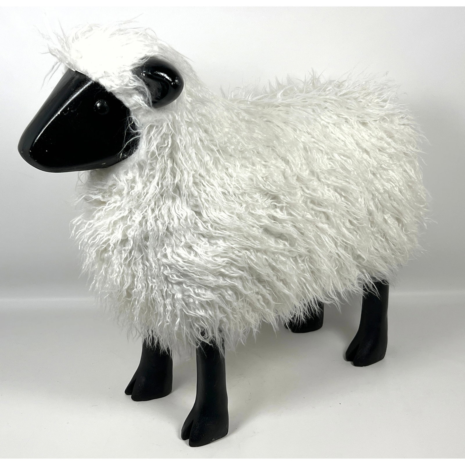Wooly Sheep Sculpture Footstool Decorator LaLanne Style. (1 of 12)