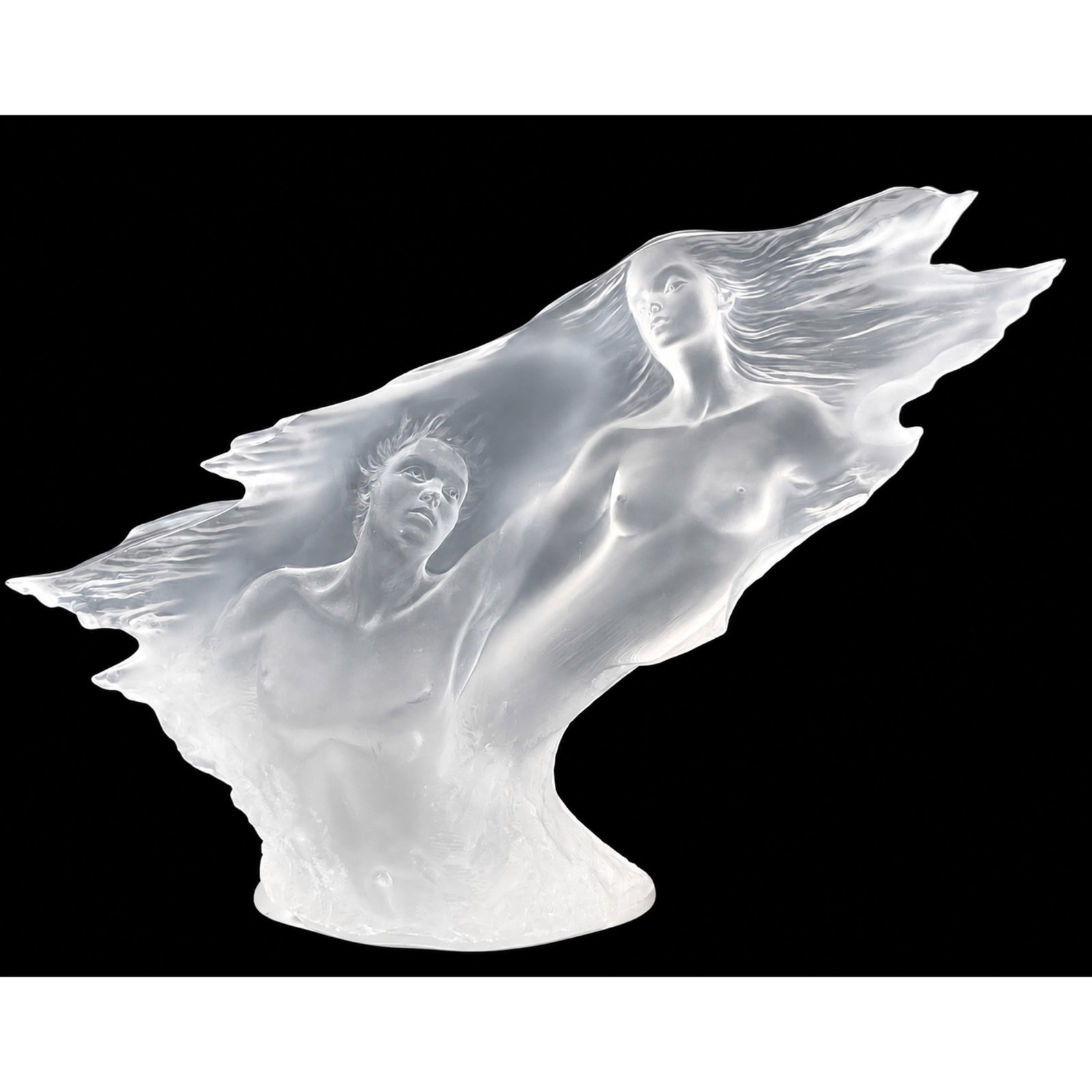 MICHAEL WILKINSON Romantic Acrylic Sculpture. "Song of Cypress" features two windswept Nude Torsos i (1 of 11)