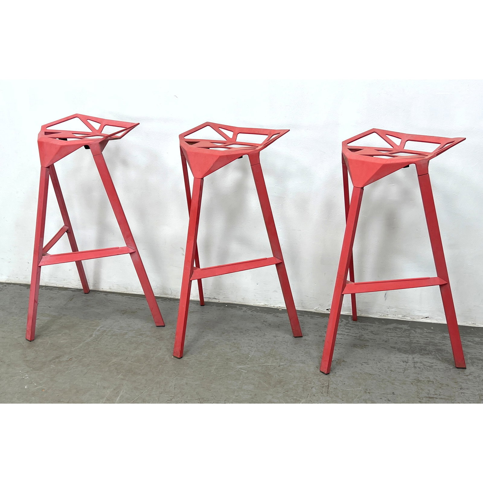 Set 3 Italian Postmodern Magis Stool. Stackable Barstools by Konstantin Grcic Made in Italy (1 of 12)