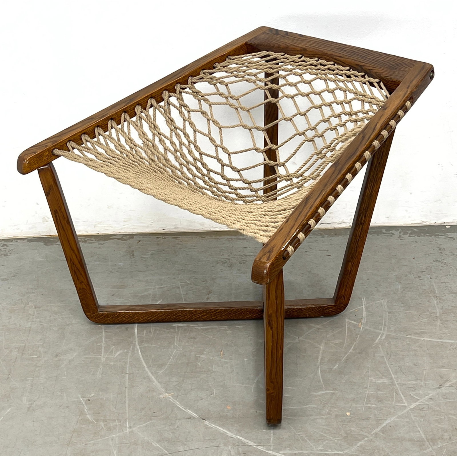 Mid Century Modern Hammock Lounge Chair. sheep skin throw (1 of 12)