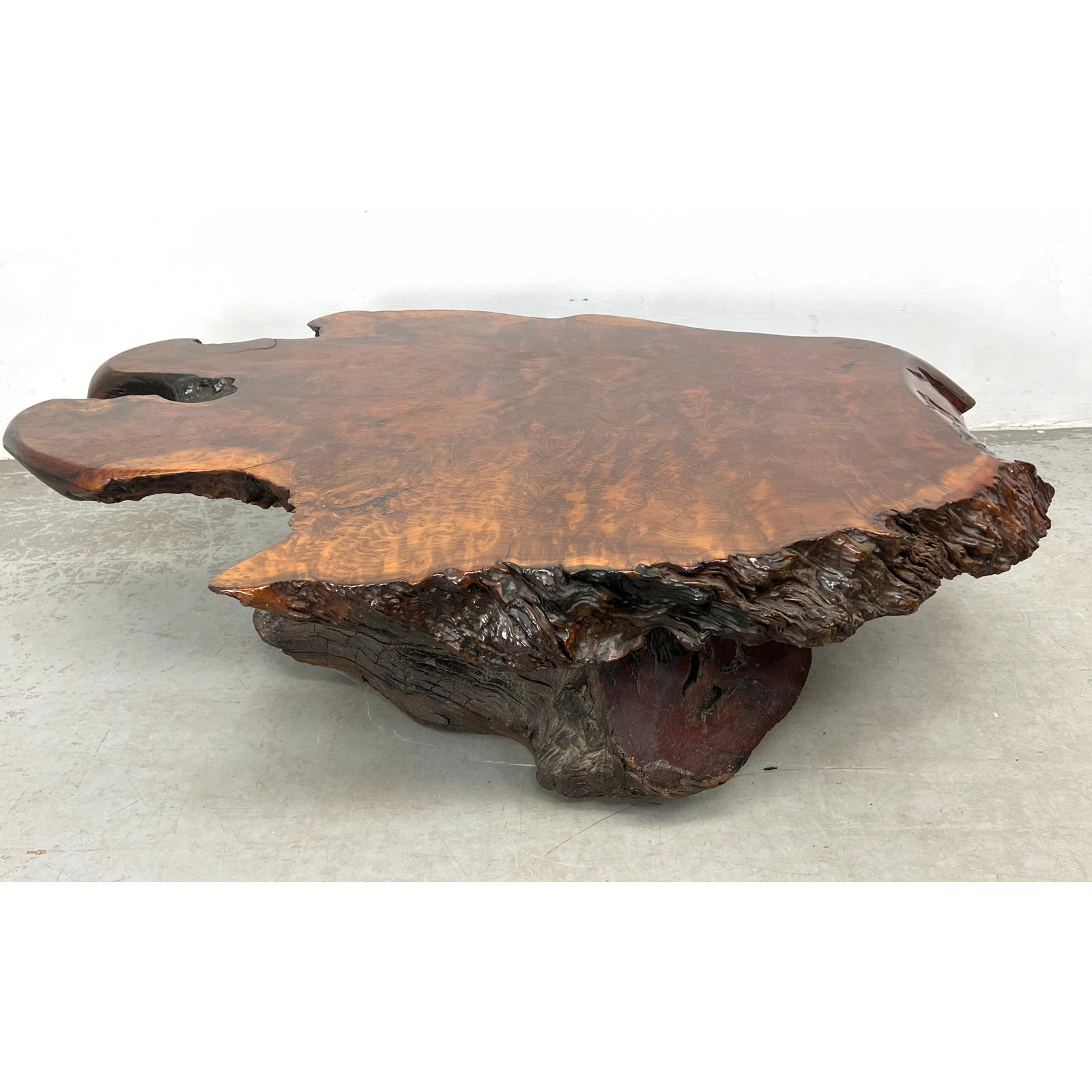 Large Freeform Thick Slab Top Coffee Table. Root Base. 4 inch thick top. (1 of 12)