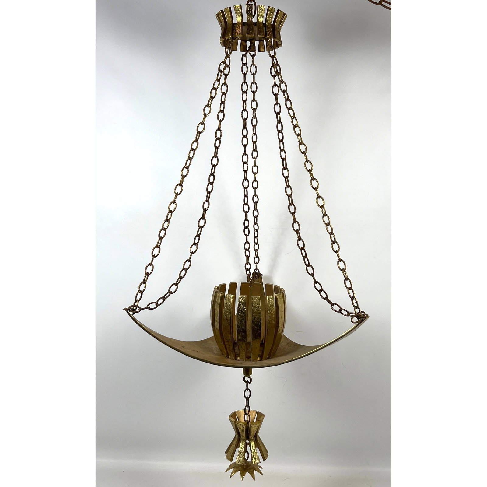 High Quality Mid Century Modern Brutalist Hanging Candleholder Planter Chandelier. Ruans style . 47" (1 of 13)