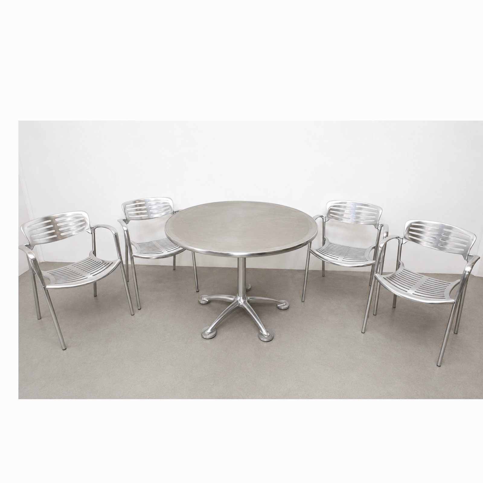 Jorge Pensi for Amat Aluminum Patio Cafe Set. Toledo Table and Chairs. (1 of 12)