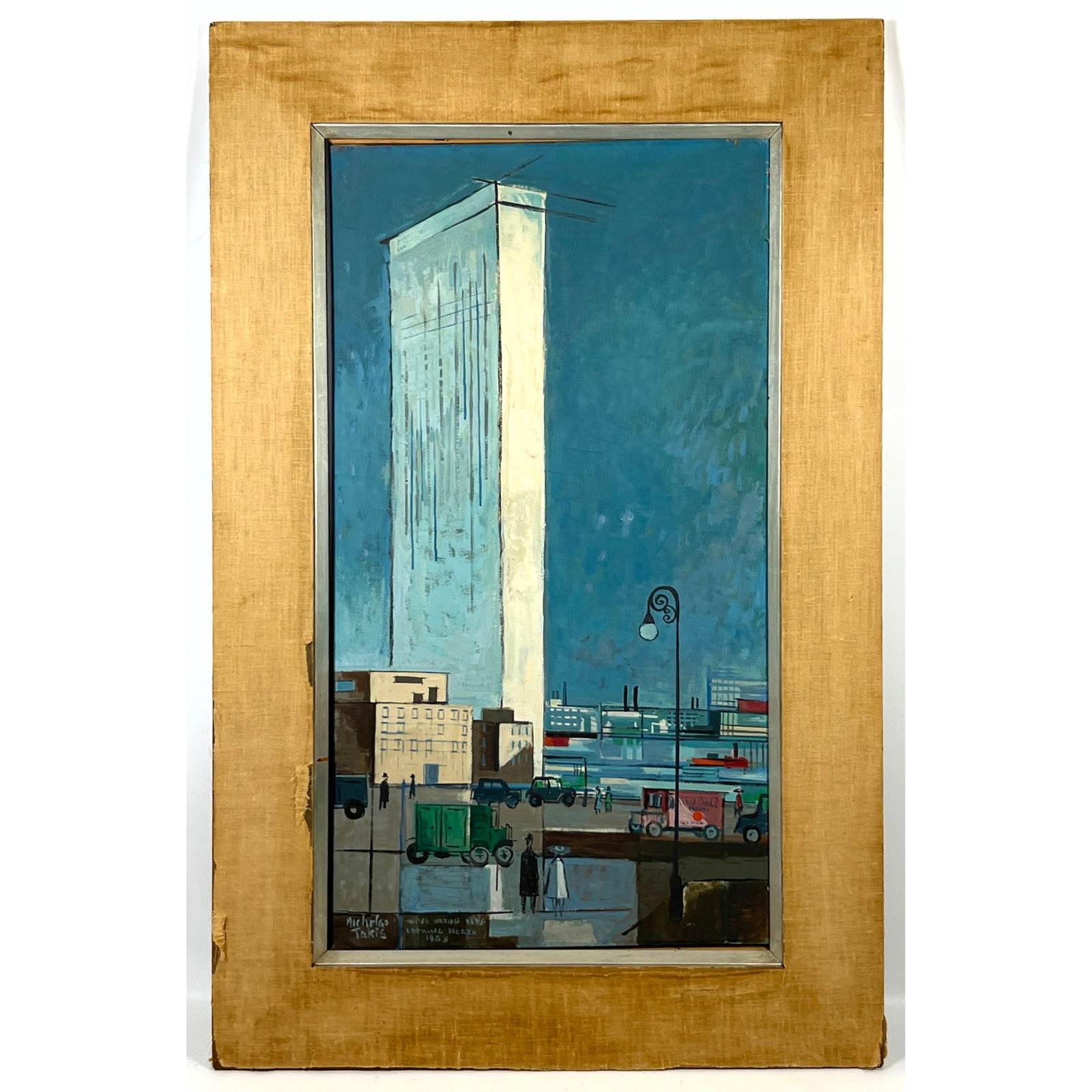 Nicholas Takis 1953 Painting on Canvas United Nations Building. (1 of 12)