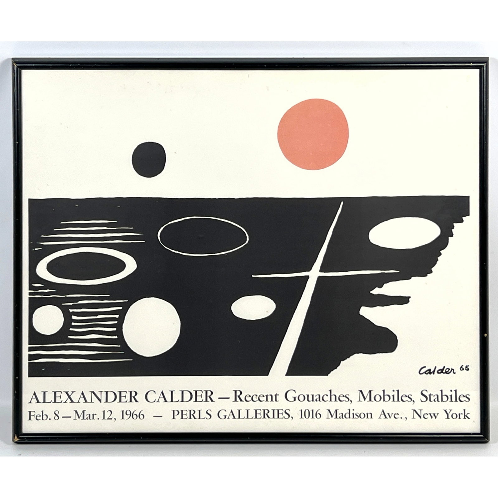 Alexander Calder Lithograph Print Exhibition Poster, Modern Art.: Alexander Calder Lithograph Print Exhibition Poster, Modern Art. Dimensions: Frame Height: 24.25 inches, Frame Width: 30.25 inches. - Image Size: Image Height: 22.5 inches, Image Width: 28.5 inches.