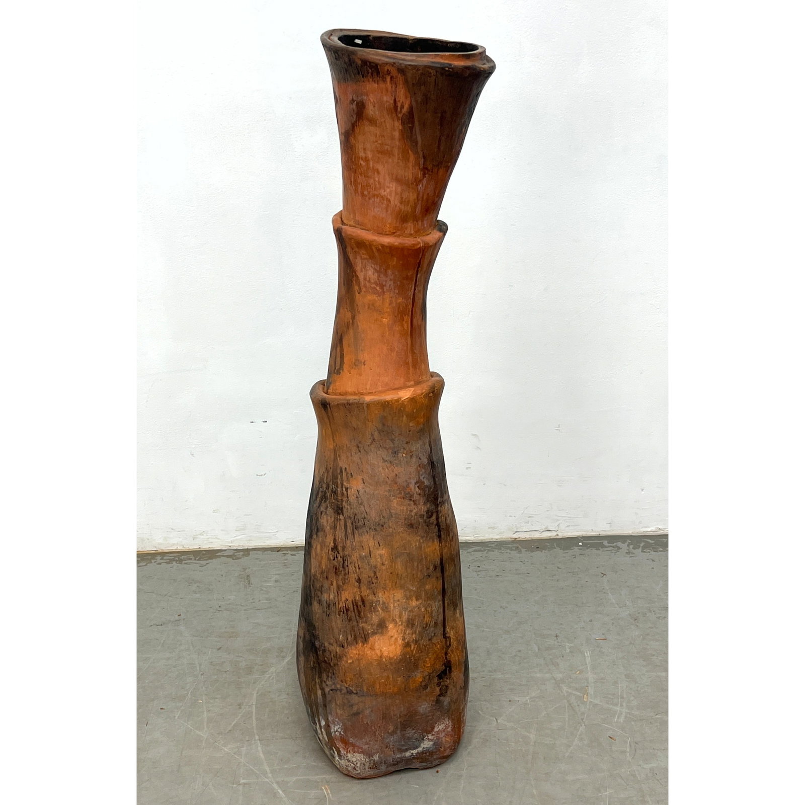 SYDNEY K HAMBURGER Tall Pottery Garden Vase Sculpture.: SYDNEY K HAMBURGER Tall Pottery Garden Vase Sculpture. Dimensions: Height: 44 inches, Width: 10 inches, Depth: 10 inches. ---