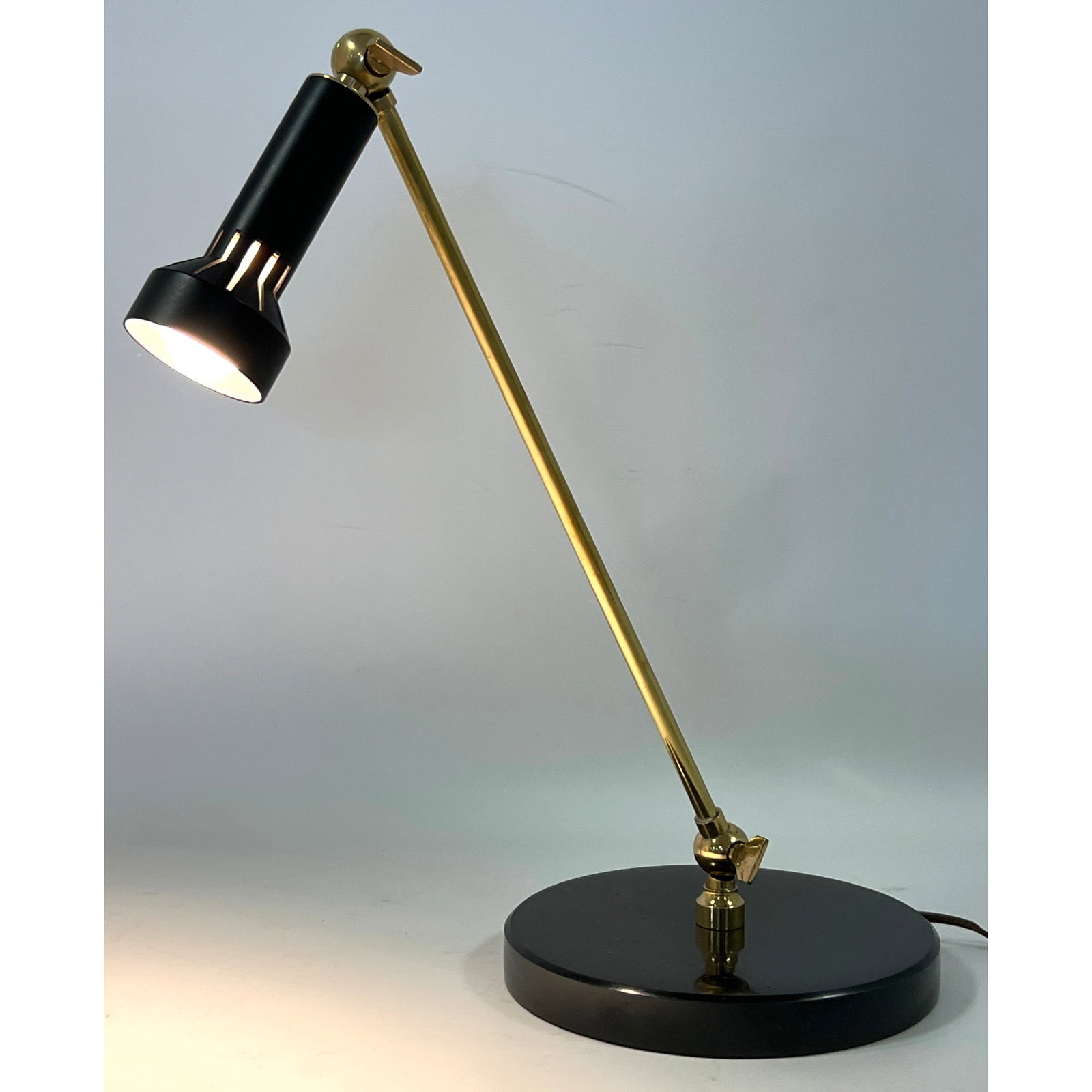 Vintage Italian Arredoluce Desk Lamp/Piano Lamp Italy. Unmarked.: Vintage Italian Arredoluce Desk Lamp/Piano Lamp Italy. Unmarked. Dimensions: Height: 17 inches, Width: 18.5 inches, Depth: 8 inches. --- US Packing and Shipping charge: In house shipping available.