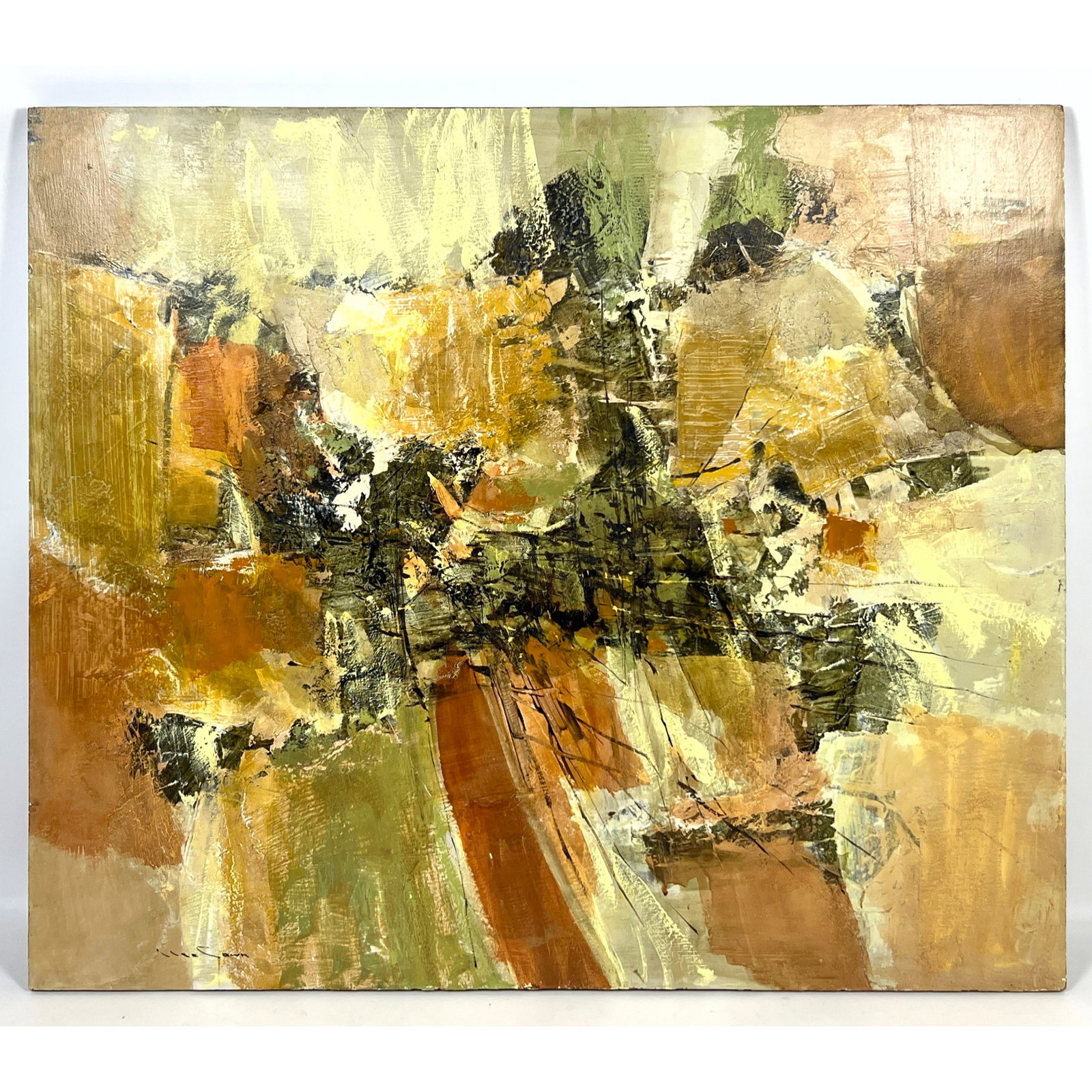 McCown painting acrylic on board. Signed on front and back. Abstract modern. (1 of 9)