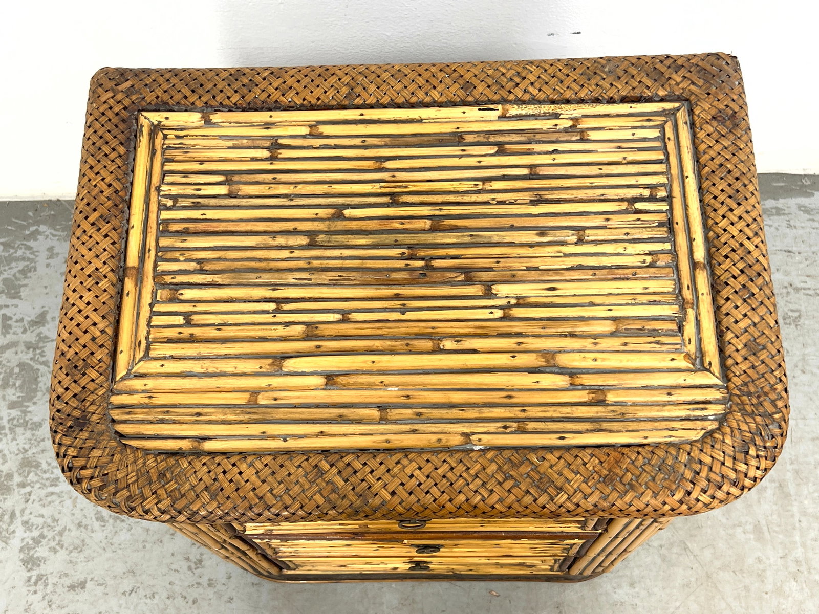Split Reed Rattan 3 Drawer Stand. - 3