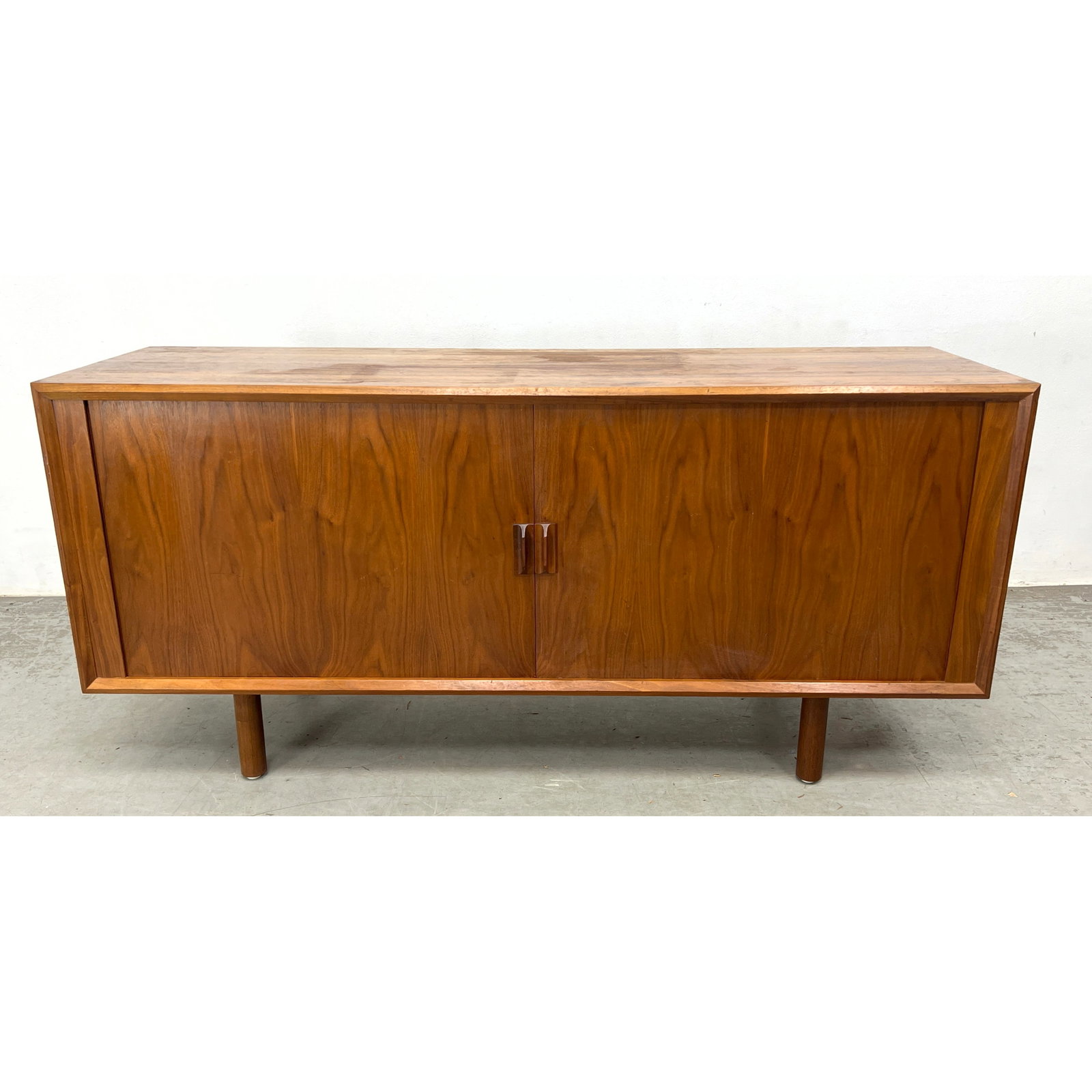 Svend A. Larsen Danish Modern Teak Tambour Door Credenza Denmark (1 of 10)