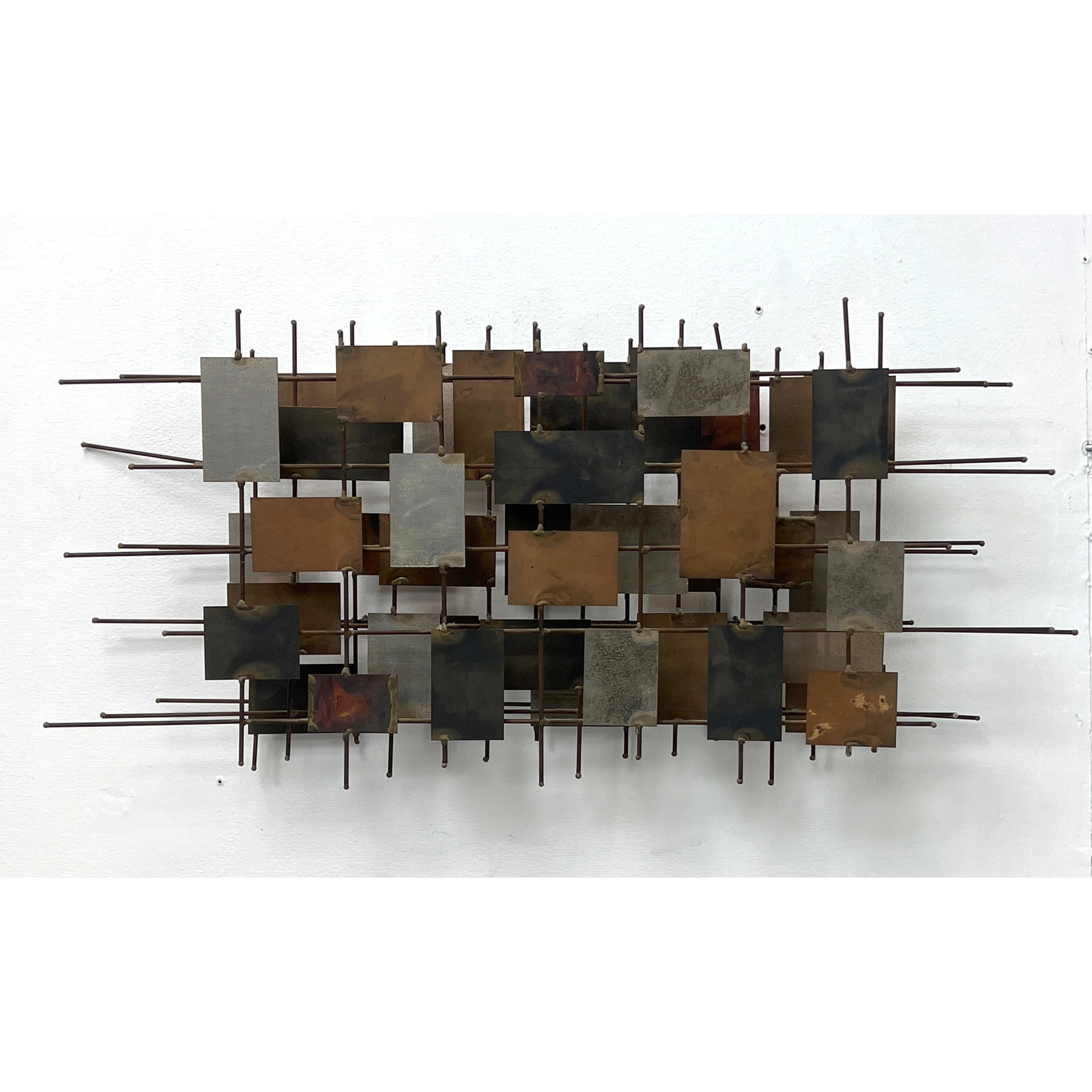 Modernist Jere Style Mixed Metal Wall Sculpture. (1 of 8)