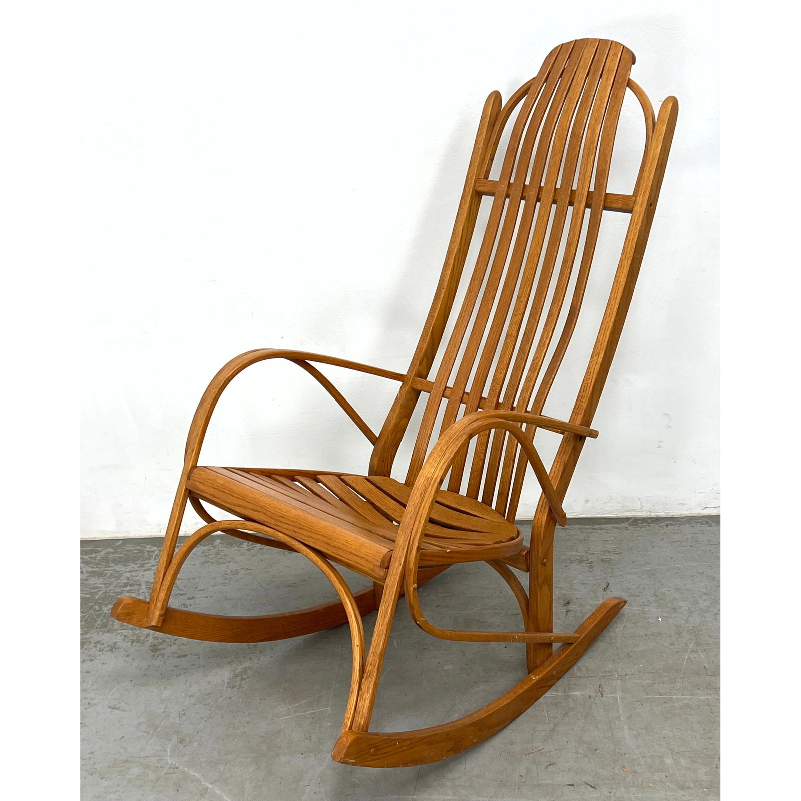 Vintage Oak Wood Adirondack Arts and Crafts Rocker Rocking Chair (1 of 9)