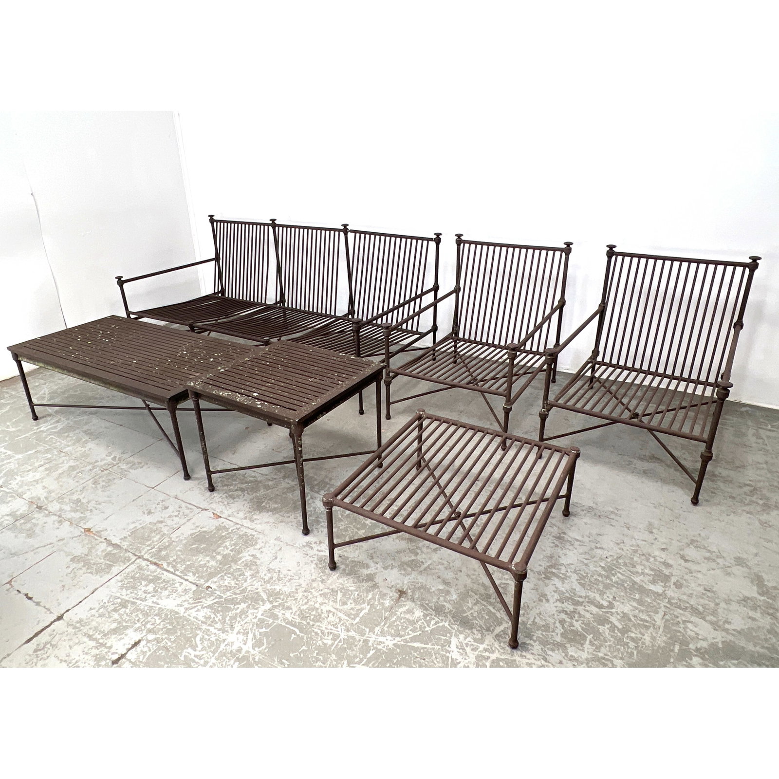 8pcs Garden Patio Outdoor Living Room Set. Sofa, Lounge Chairs, Tables. (1 of 20)