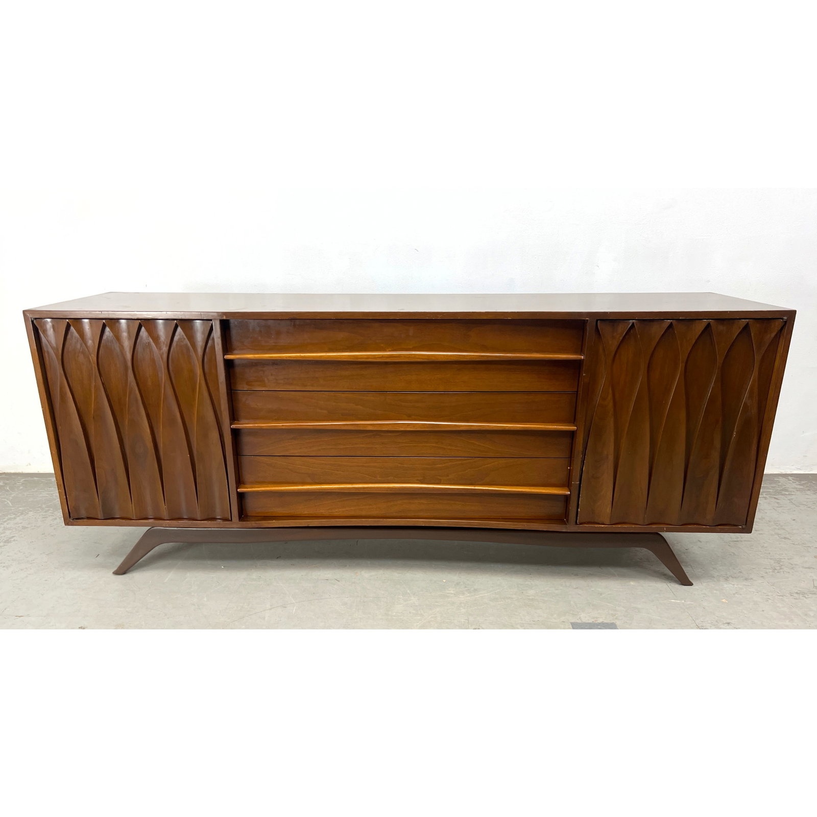 50s Mid Century Walnut Dresser Credenza, From a Brooklyn New York Furniture Maker. (1 of 13)