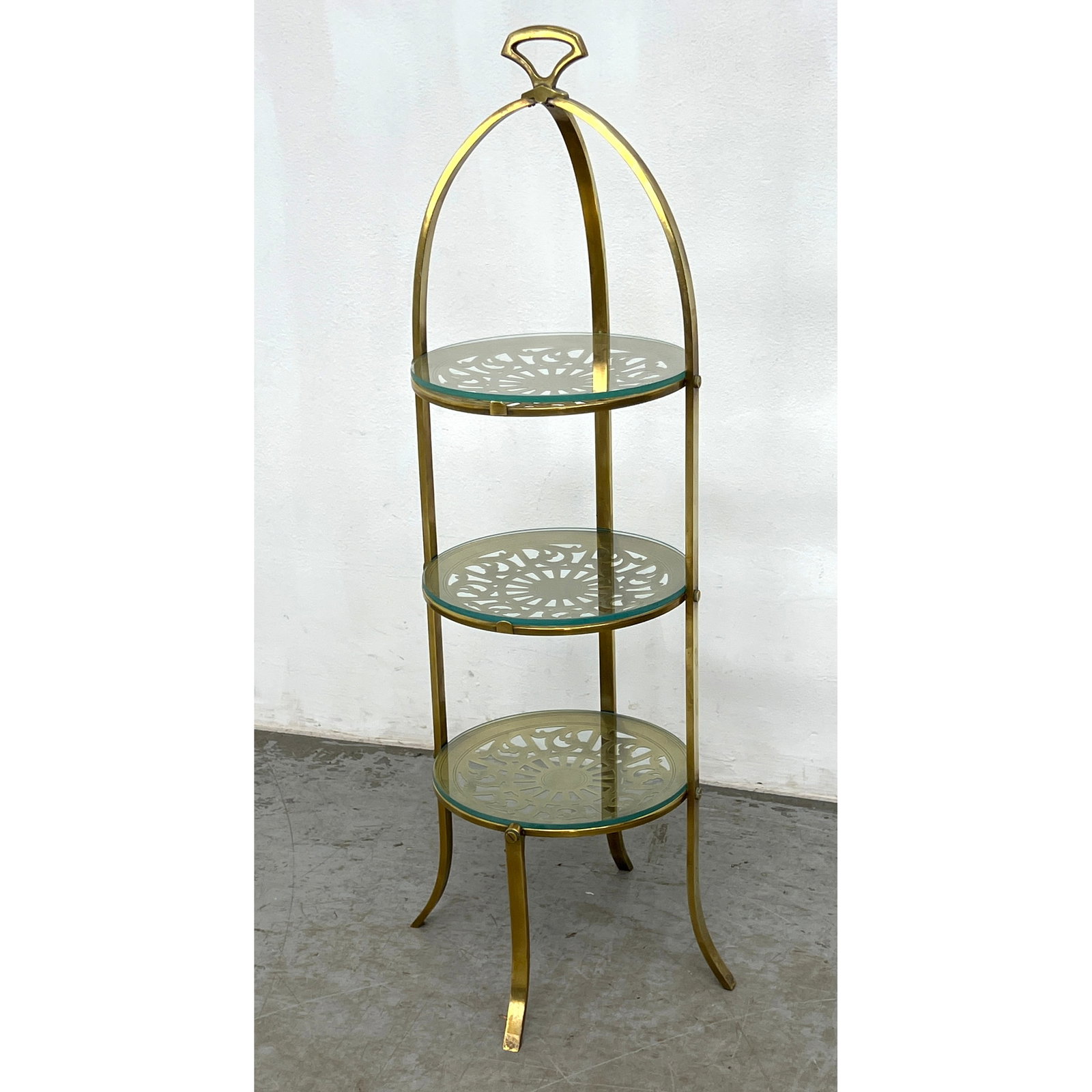 Manning Bowman Mid-Century Modern Brass Cake Stand (1 of 9)