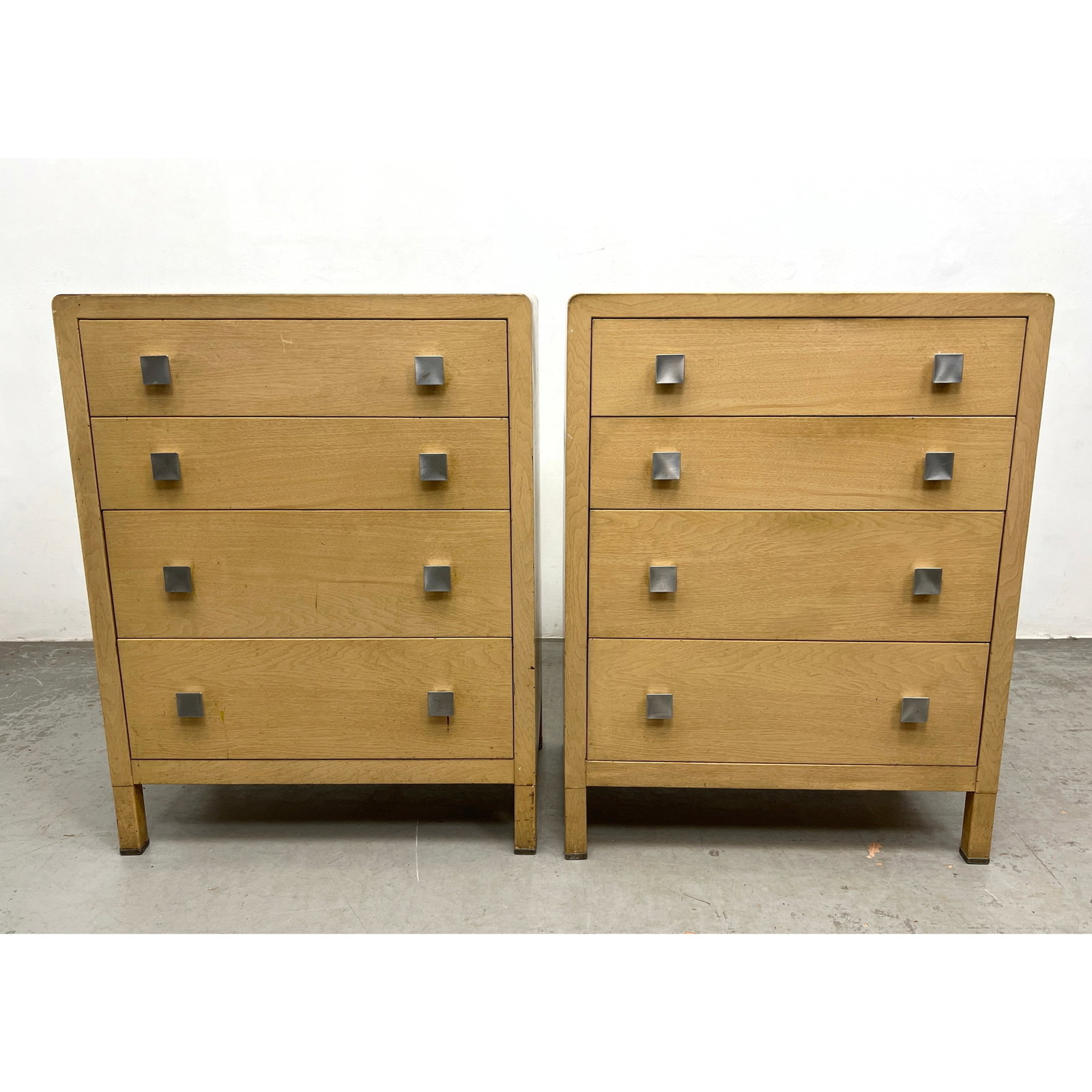 Pair Simmons Furniture Company Metal Tall Chest Dressers. (1 of 16)
