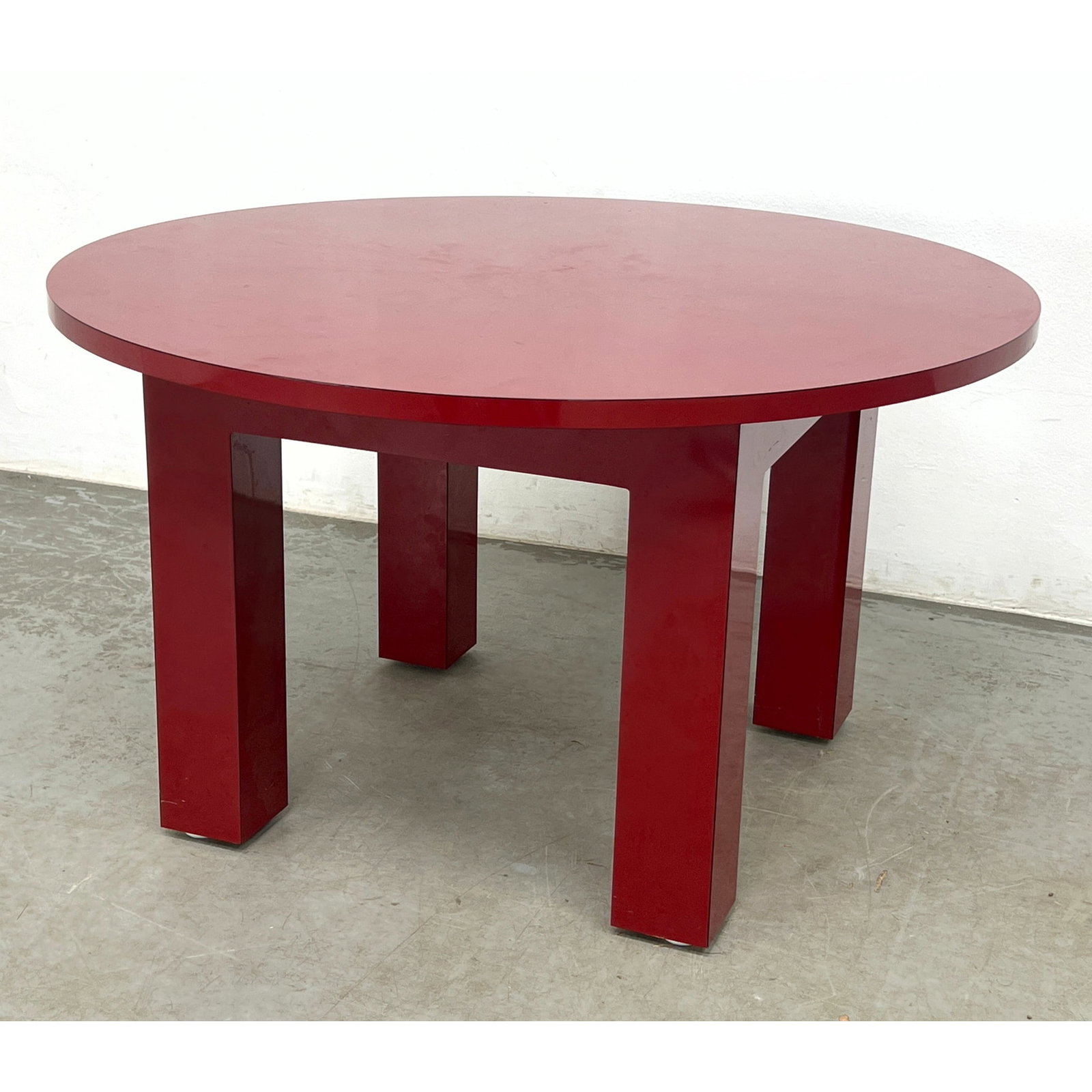 Vintage Parsons Style Vibrant Red Laminate Lamp Side Table (1 of 7)