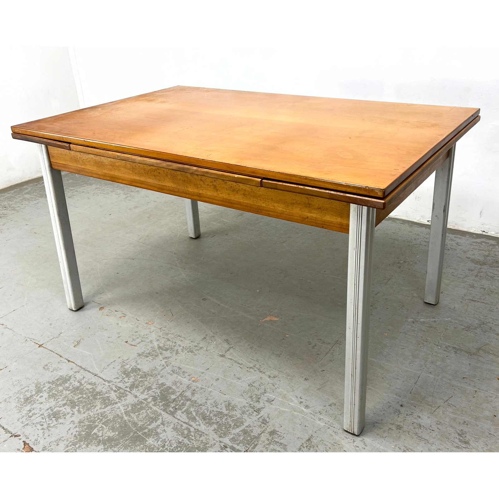 Kensington draw-leaf dining table produced by the Aluminum Company of America (Alcoa). wood and Alum (1 of 12)