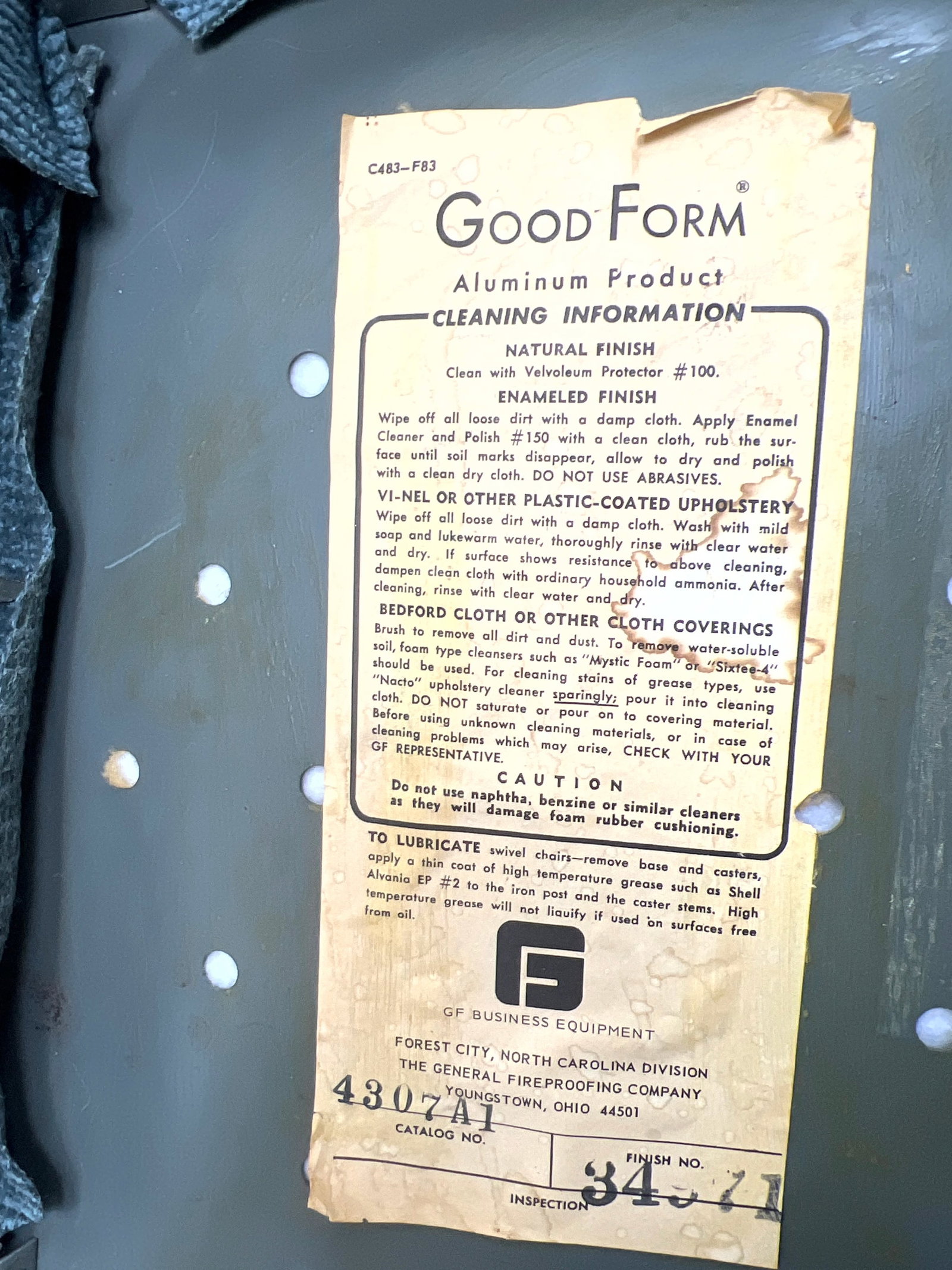 Set 6 Aluminum GoodForm Chairs. - 7