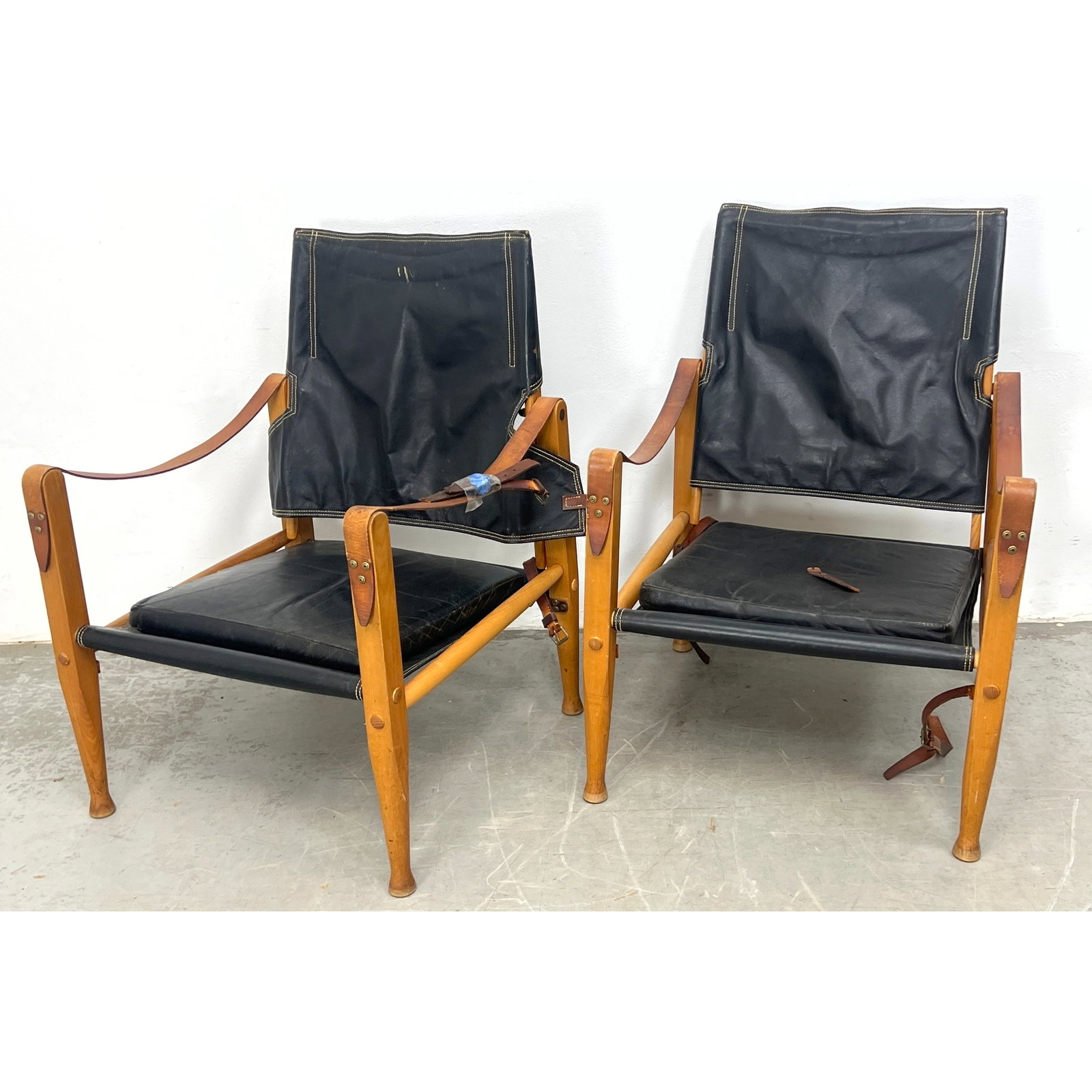 Pair Kaare Klint for Rud. Rasmussens Snedkerier. Vintage Mid Century Modern Safari Chairs. (1 of 9)