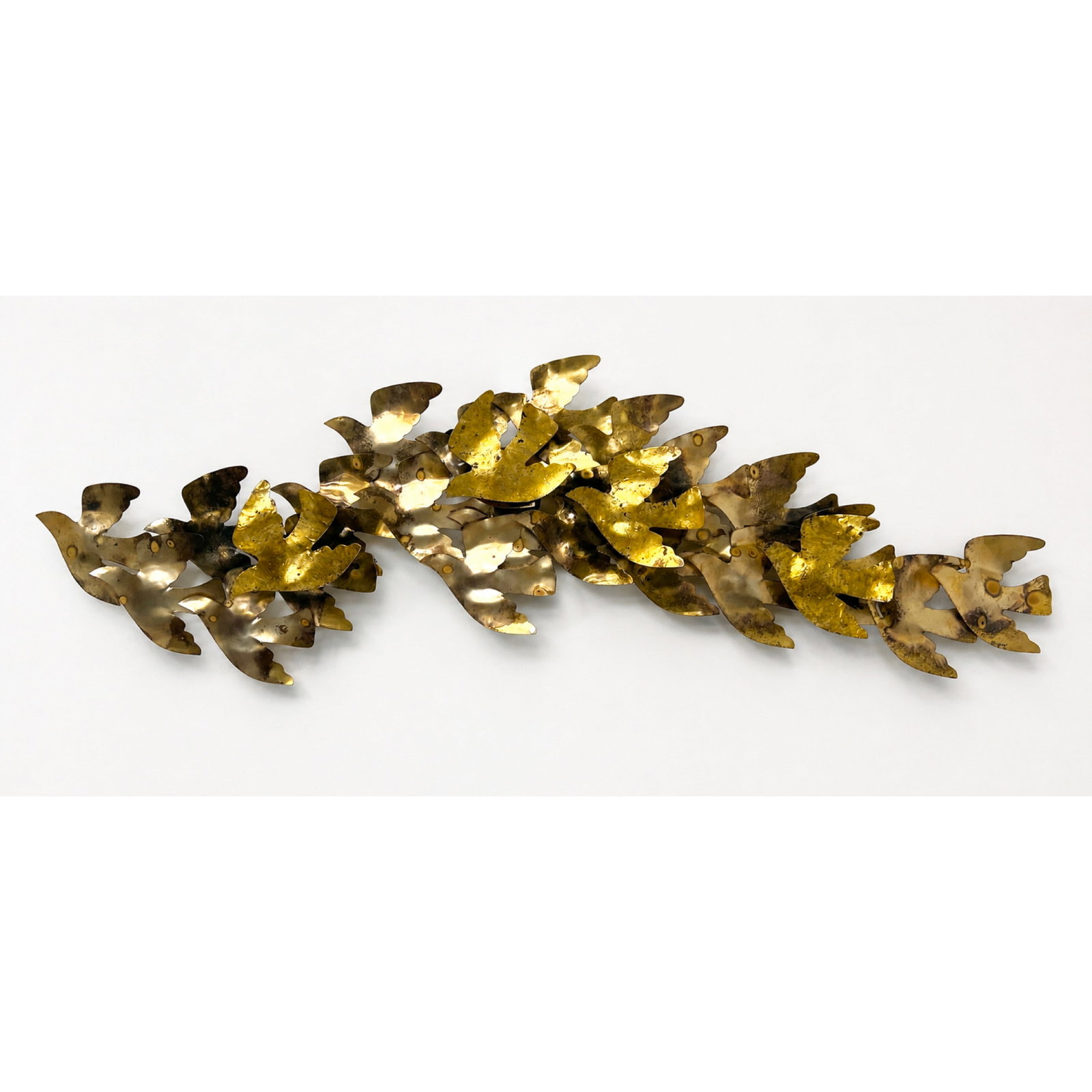 C. Jere Mixed Metal Wall Sculpture. Birds in Flight. (1 of 7)