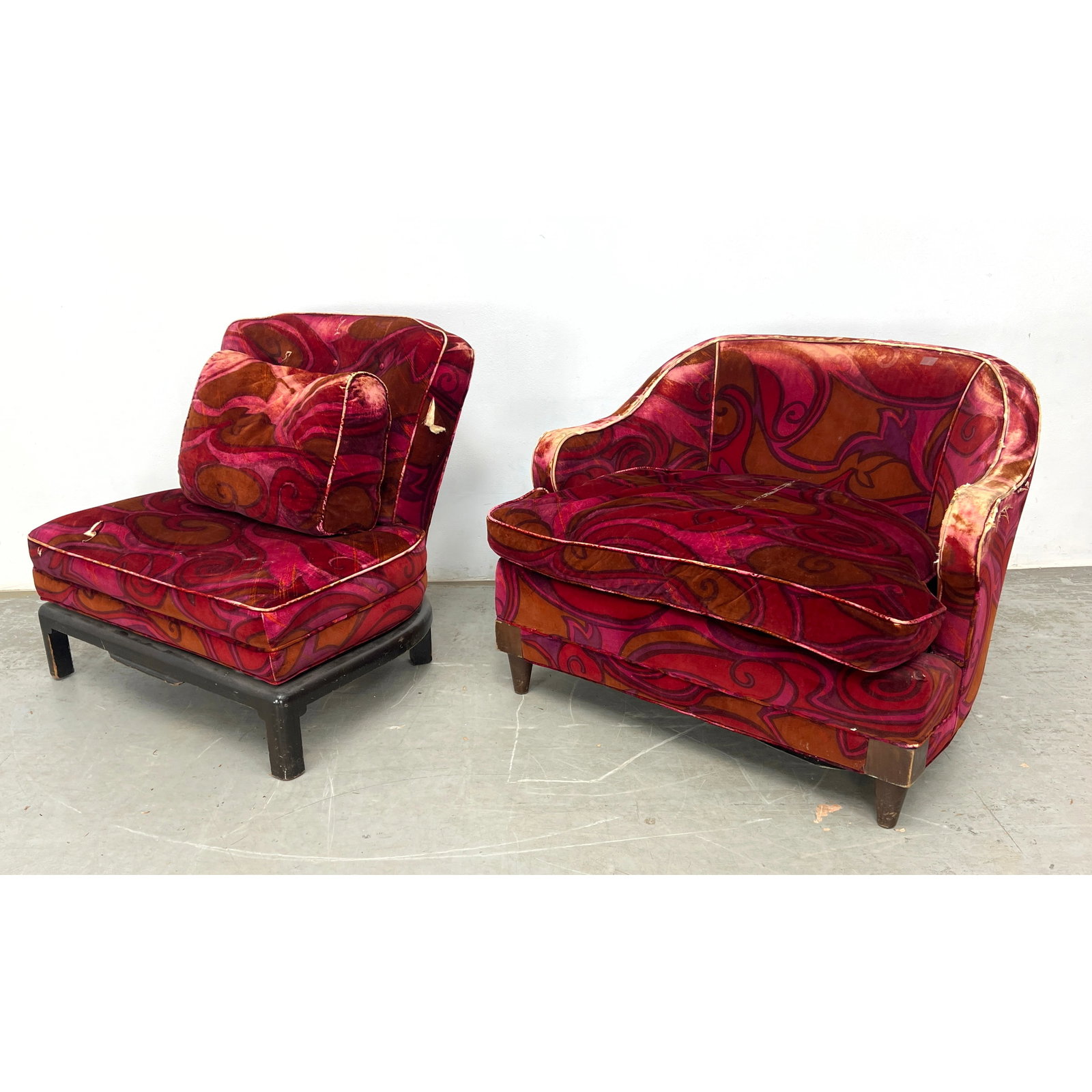 Two mid-century modern low-profile lounge chairs (1 of 15)