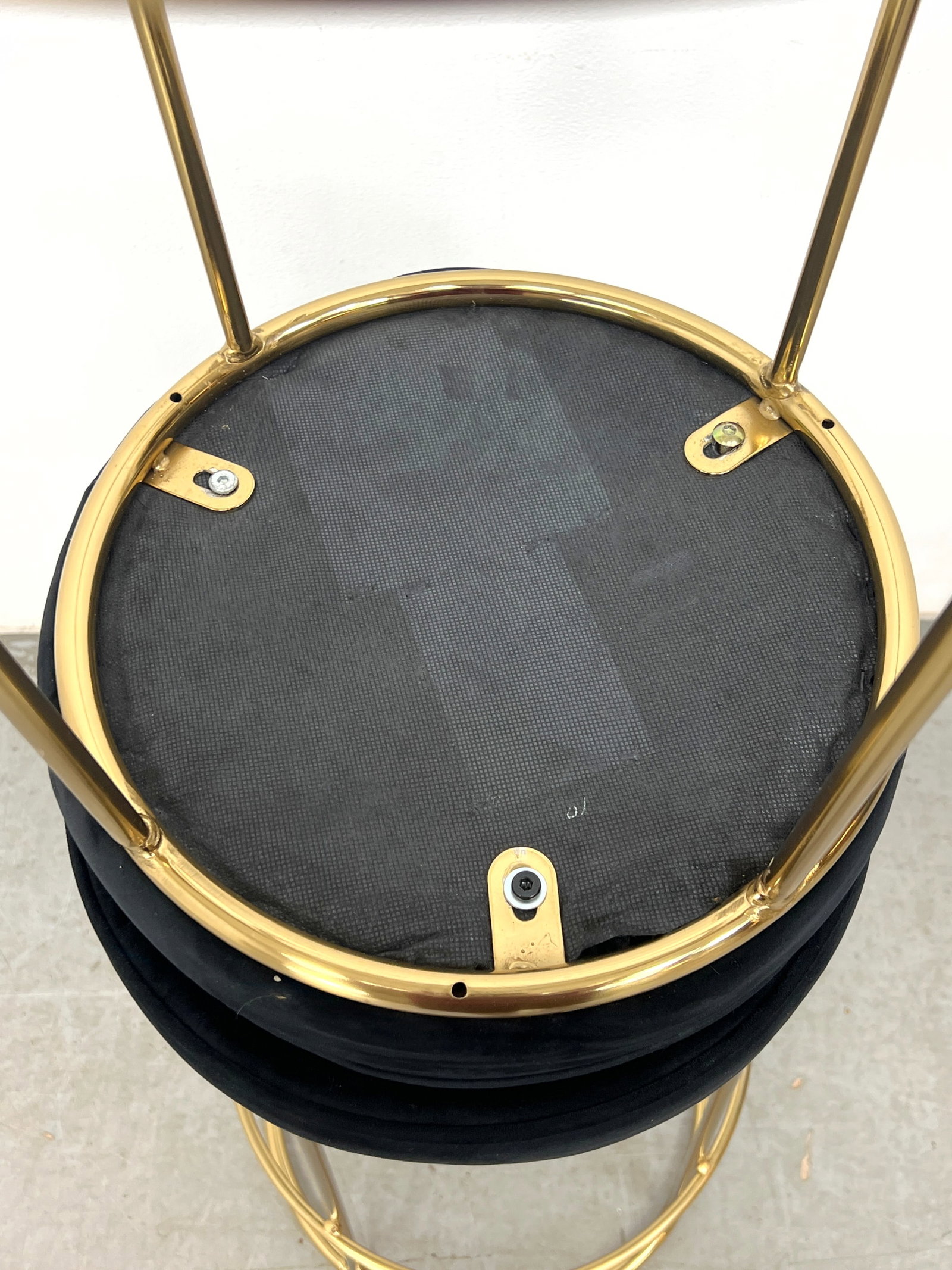 3pc set Brass Frame Bar Stools. Circle form. - 10