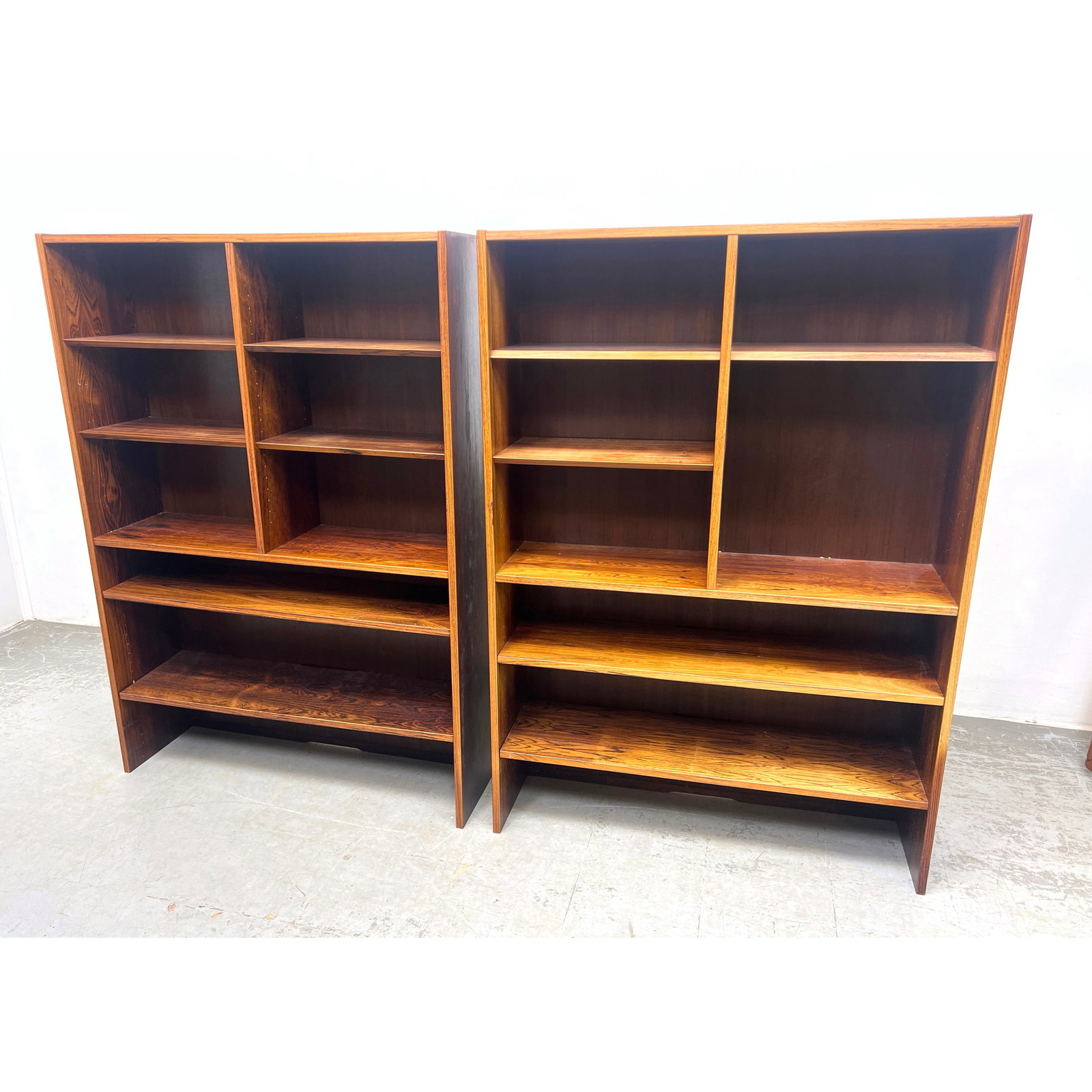 2pcs Danish Modern Teak Cabinet Shelf Tops. Hundevad. Rosewood.: 2pcs Danish Modern Teak Cabinet Shelf Tops. Hundevad. Rosewood. Dimensions: Height: 60 inches, Width: 42.5 inches, Depth: 12 inches. ---