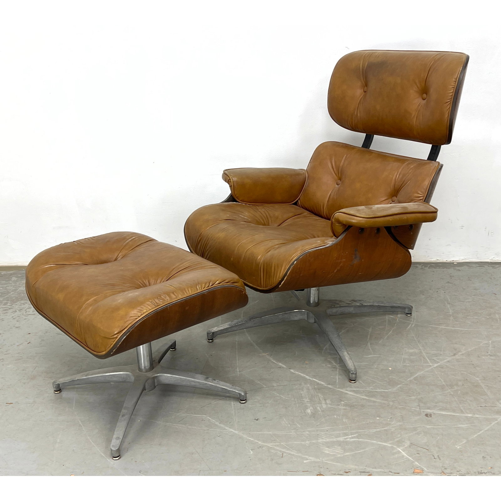 Charlton Molded Plywood Lounge Chair and Ottoman.: Charlton Molded Plywood Lounge Chair and Ottoman. Dimensions: Height: 37 inches, Width: 31 inches, Depth: 30 inches. - Seat Height: 15 inches ---