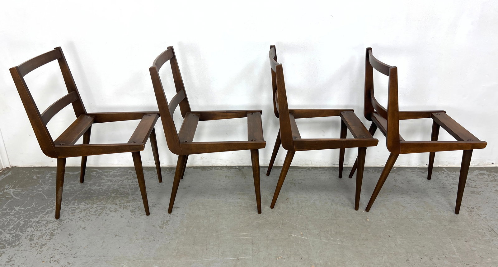 Set 4 Mid Century Modern Dining Chair Frames. Risom style. - 2