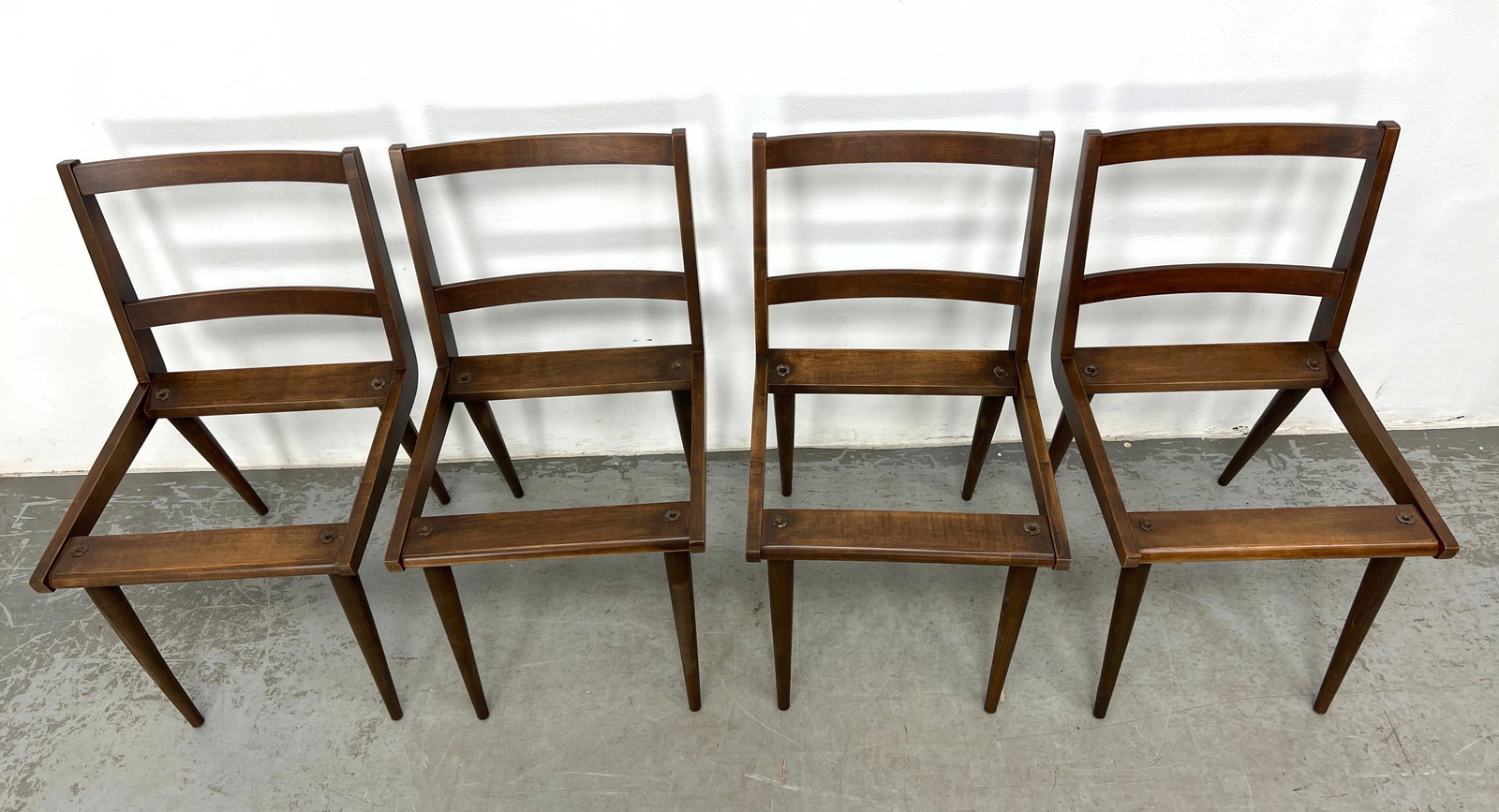 Set 4 Mid Century Modern Dining Chair Frames. Risom style. - 4