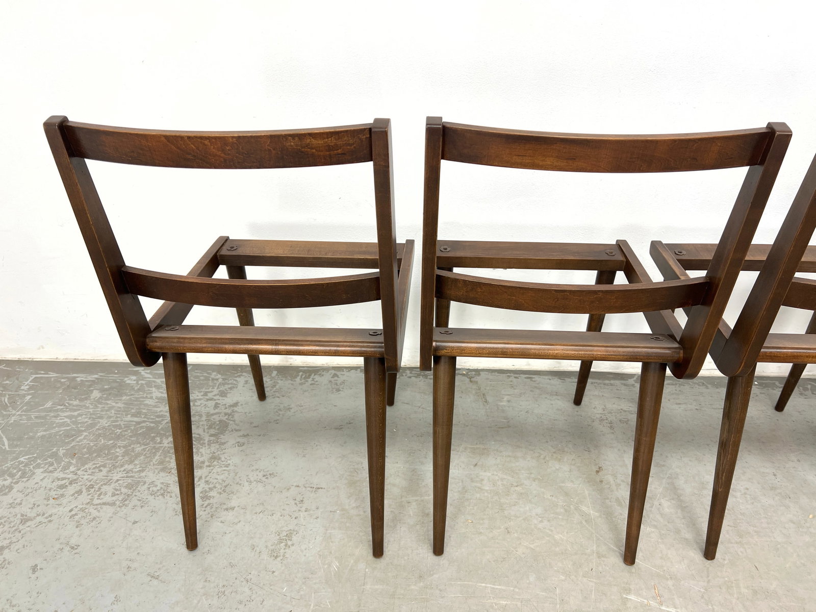 Set 4 Mid Century Modern Dining Chair Frames. Risom style. - 6