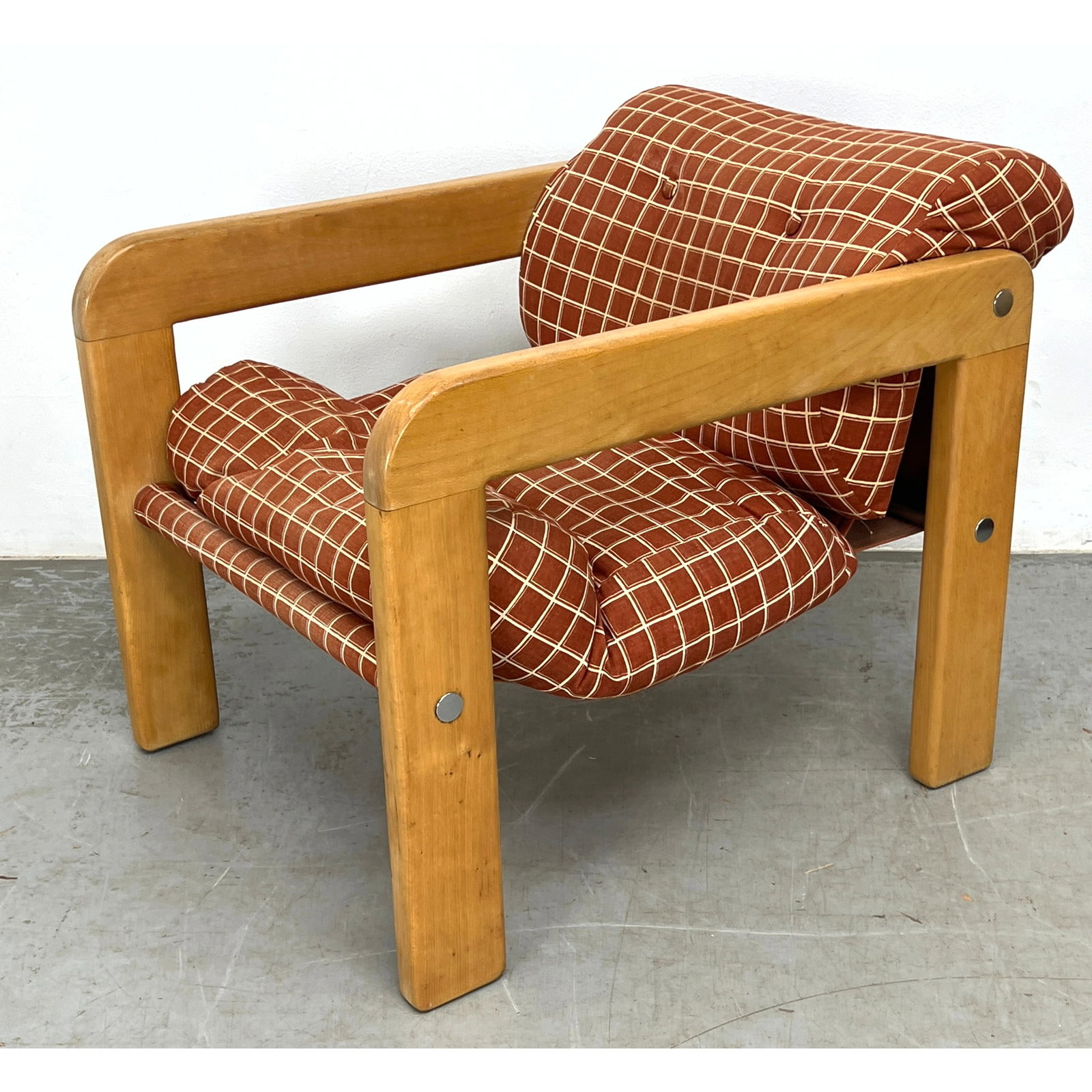 Furniture to Go Mid Century Modern Pine Sling Seat Lounge Chair. (1 of 9)