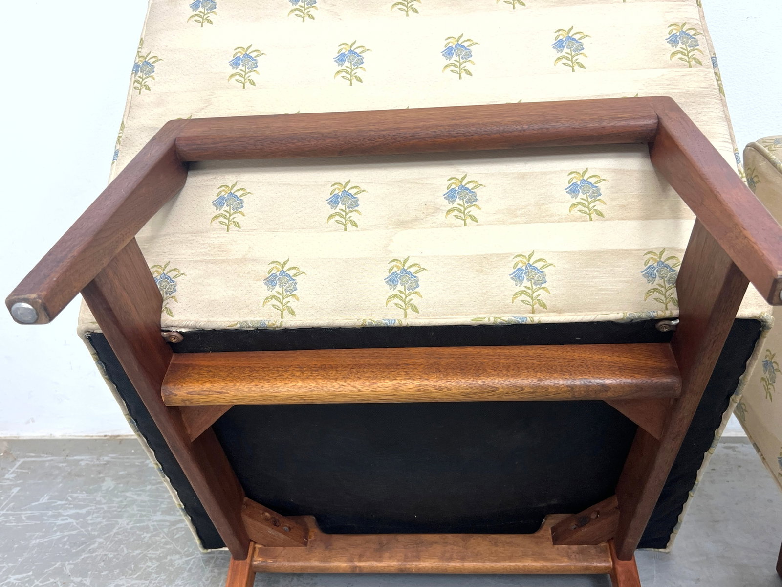 Pair Jens Risom Walnut Framed Lounge Chairs. - 8