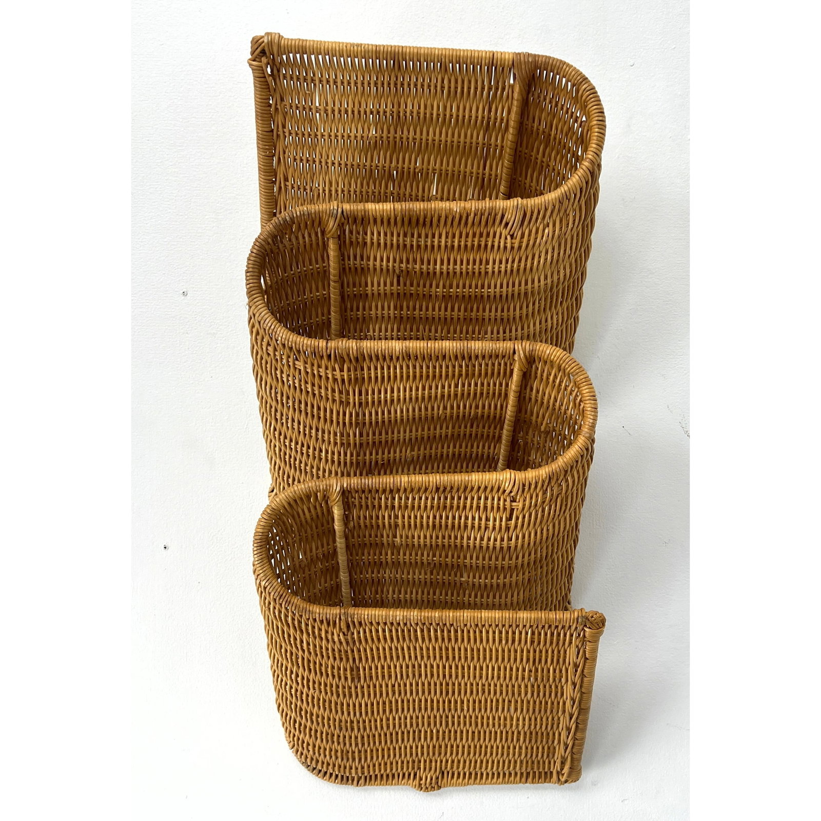 Wicker Rattan wall Mount Magazine Cookbook Rack. (1 of 13)
