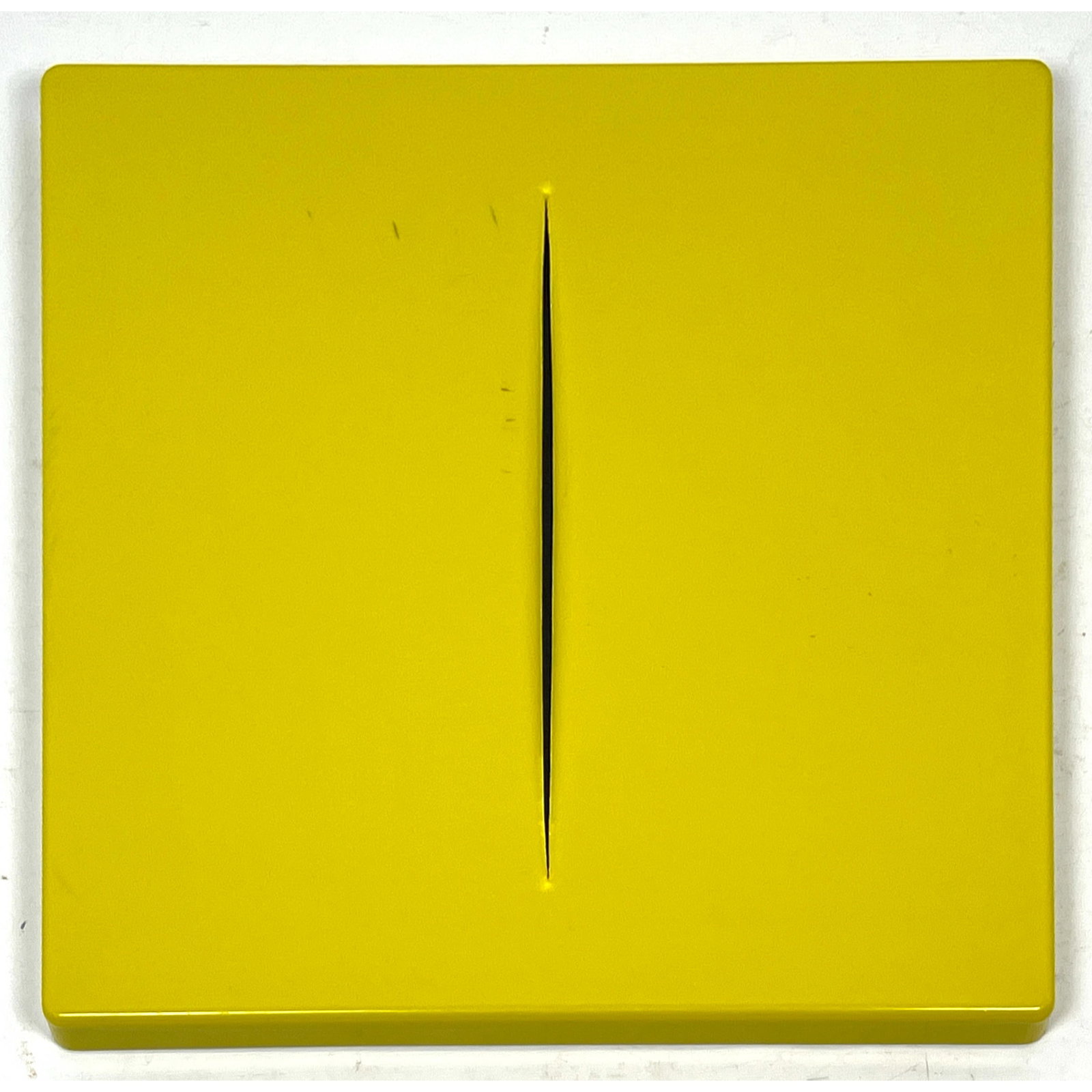 2 Part Plastic Wall Art After Lucio Fontana.: 2 Part Plastic Wall Art After Lucio Fontana. Dimensions: Height: 12 inches, Width: 12 inches. --- US Packing and Shipping charge: In house shipping available. Will be calculated once destination known