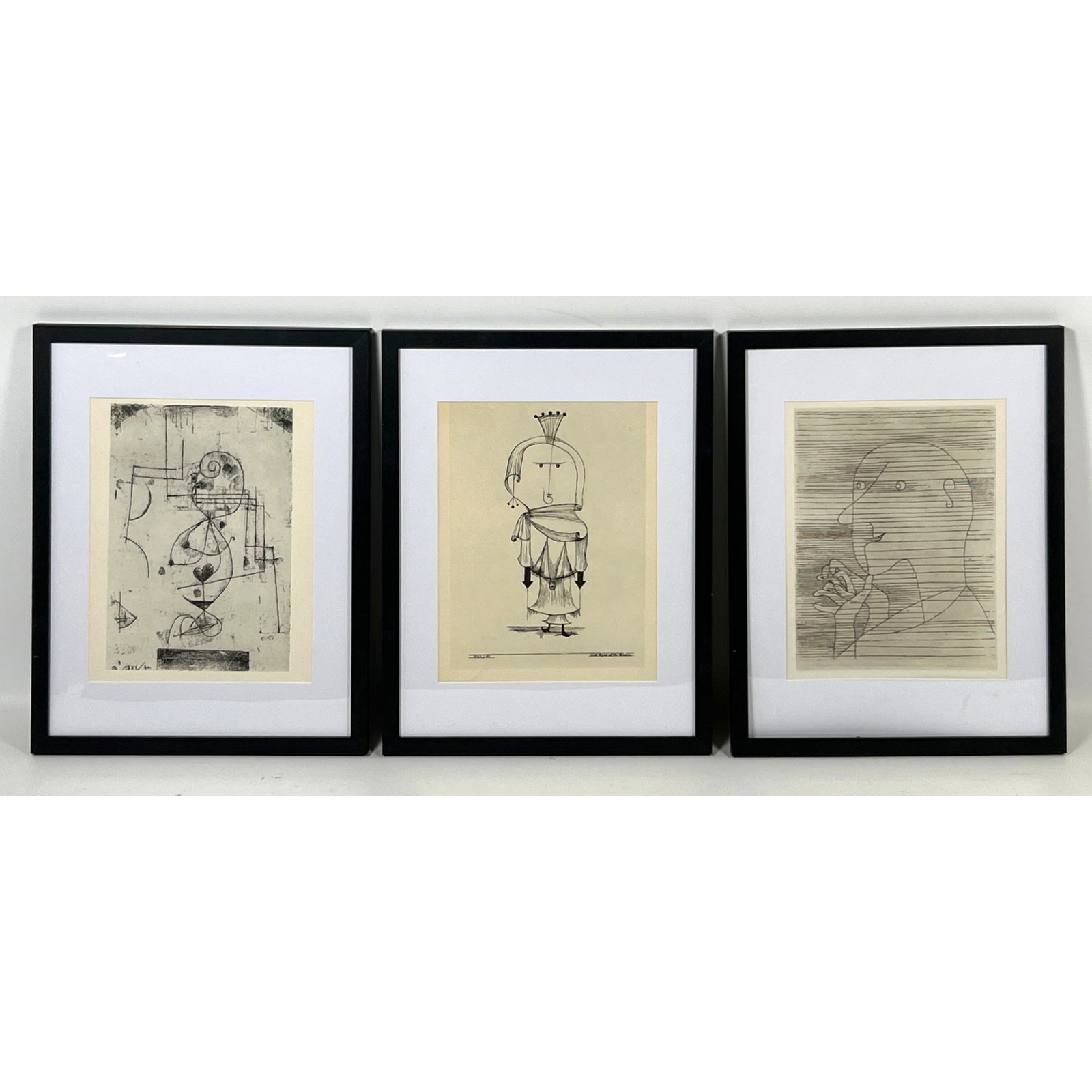 3pcs Paul Klee offset lithograph Prints.: 3pcs Paul Klee offset lithograph Prints. Dimensions: Frame Height: 15 inches, Frame Width: 12 inches. - Image Size: Image Height: 10 inches, Image Width: 8 inches. --- US Packing and Shipping charge: 
