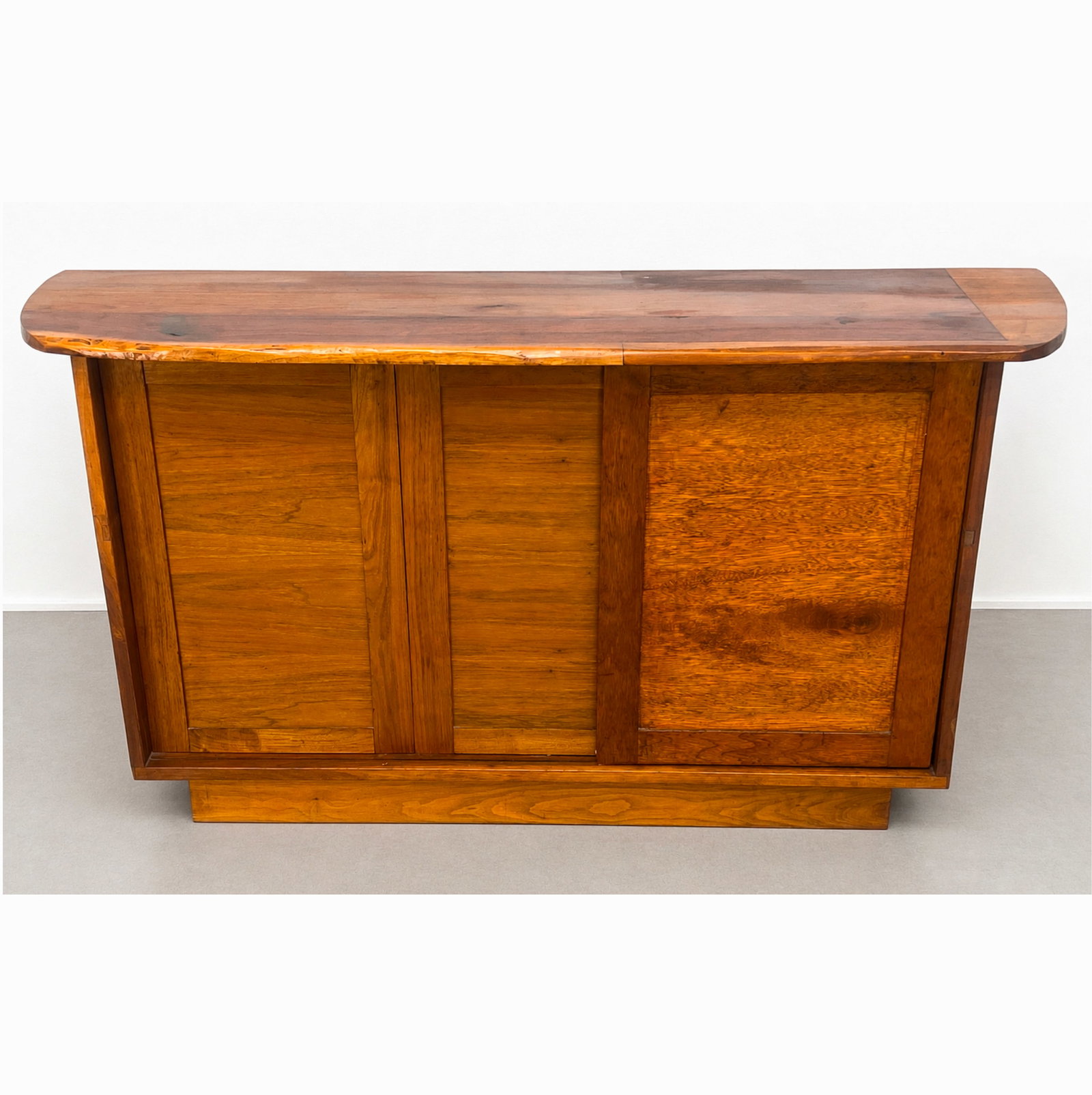 Vintage Custom Studio Made Sliding Door Cabinet with Free Edge Top. probably by a Nakashima contempo (1 of 13)