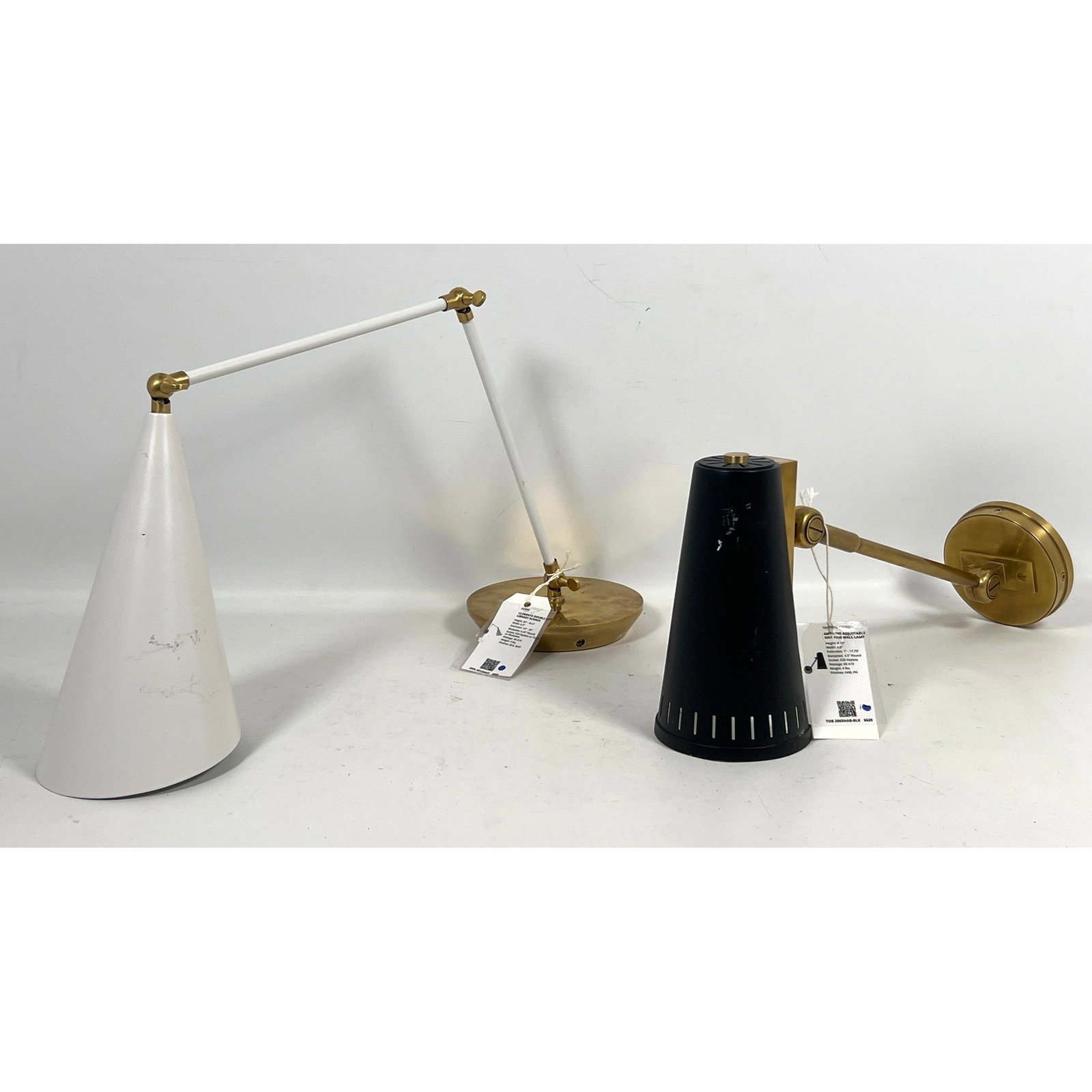 2pcs Visual Comfort Adjustable Wall sconces. Aerin "Clemente" double-arm library sconce, designed by (1 of 15)