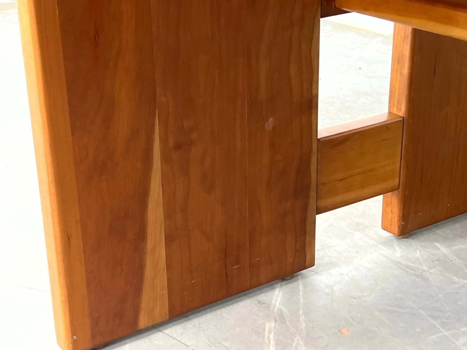 Decorator Custom Cherry and Slate Dining Table with Angled Base. - 7