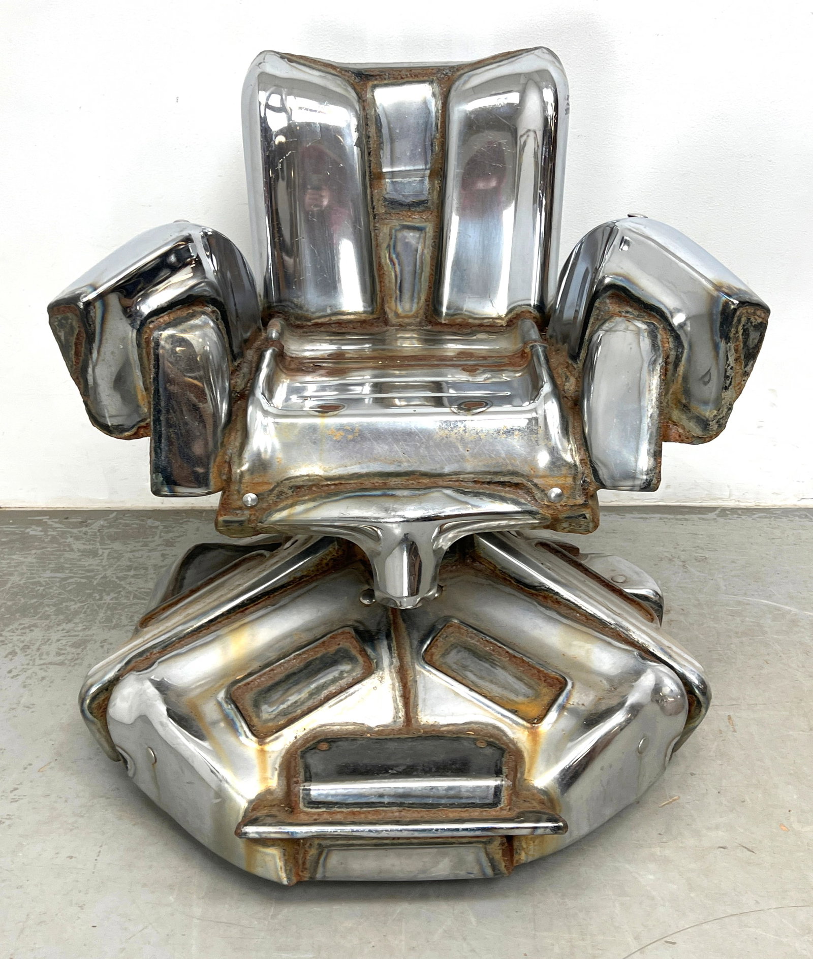 JASON SELEY Welded Auto Bumper Lounge Chair. on Casters. Industrial Sculpture. Functions as Chair; P - 3