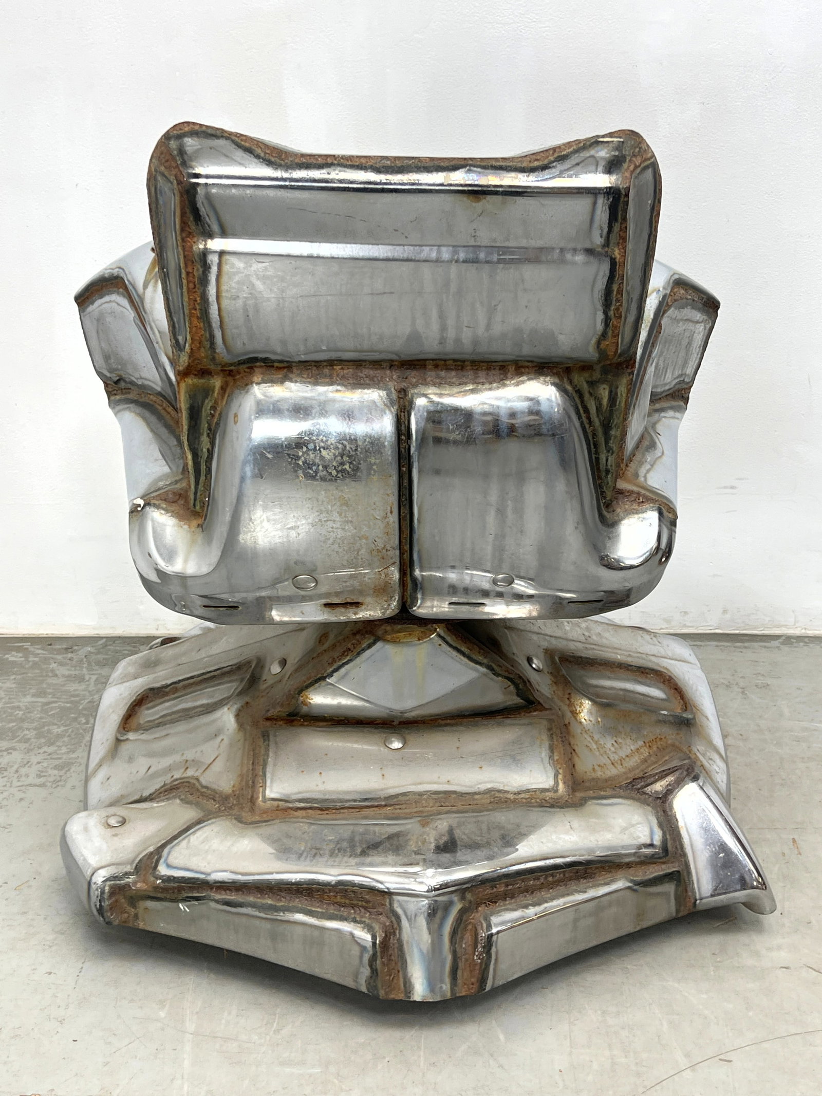 JASON SELEY Welded Auto Bumper Lounge Chair. on Casters. Industrial Sculpture. Functions as Chair; P - 5