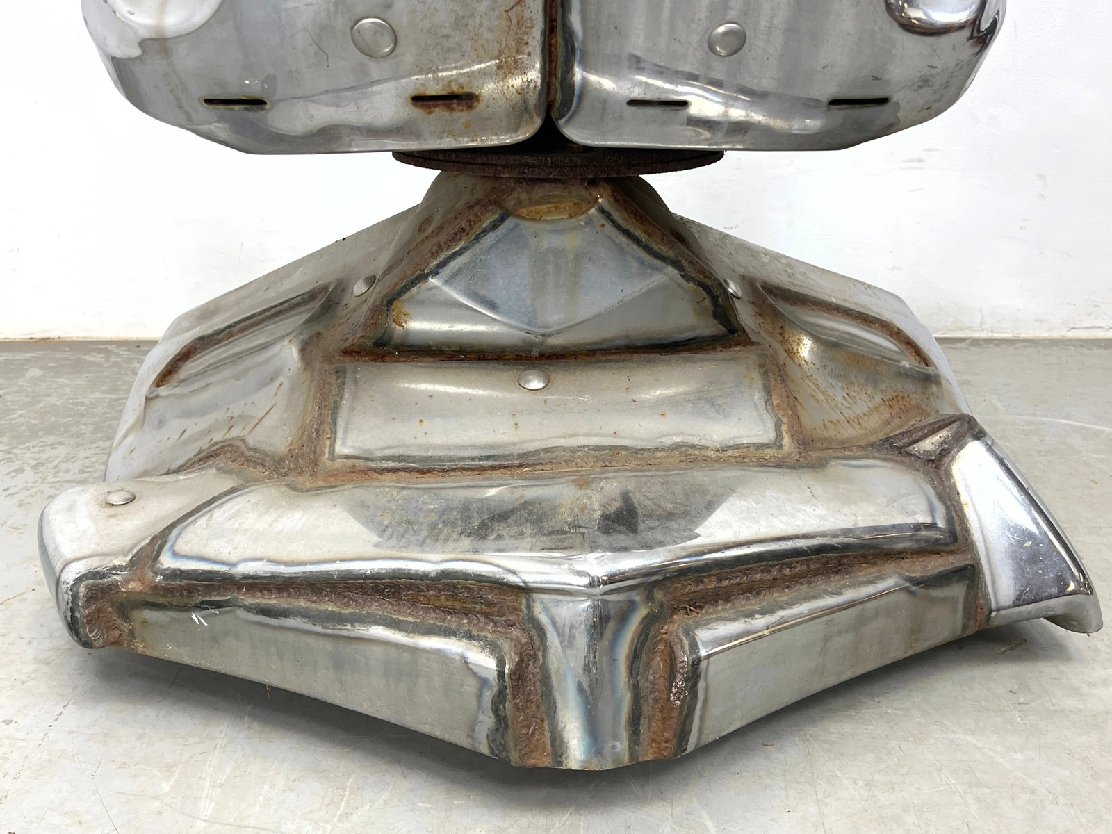 JASON SELEY Welded Auto Bumper Lounge Chair. on Casters. Industrial Sculpture. Functions as Chair; P - 6