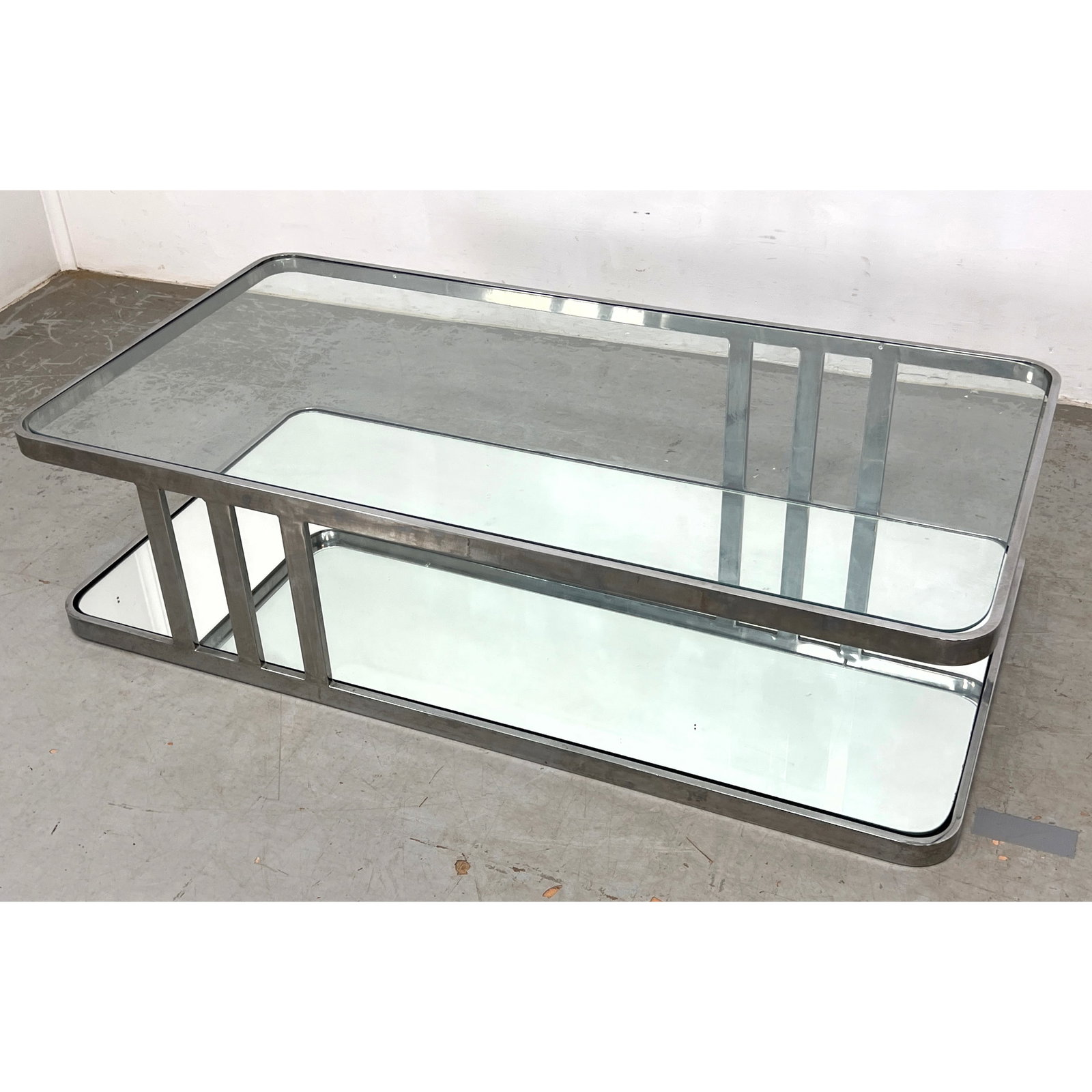 Milo Baughman Attributed Chrome and Glass Coffee Table. (1 of 7)